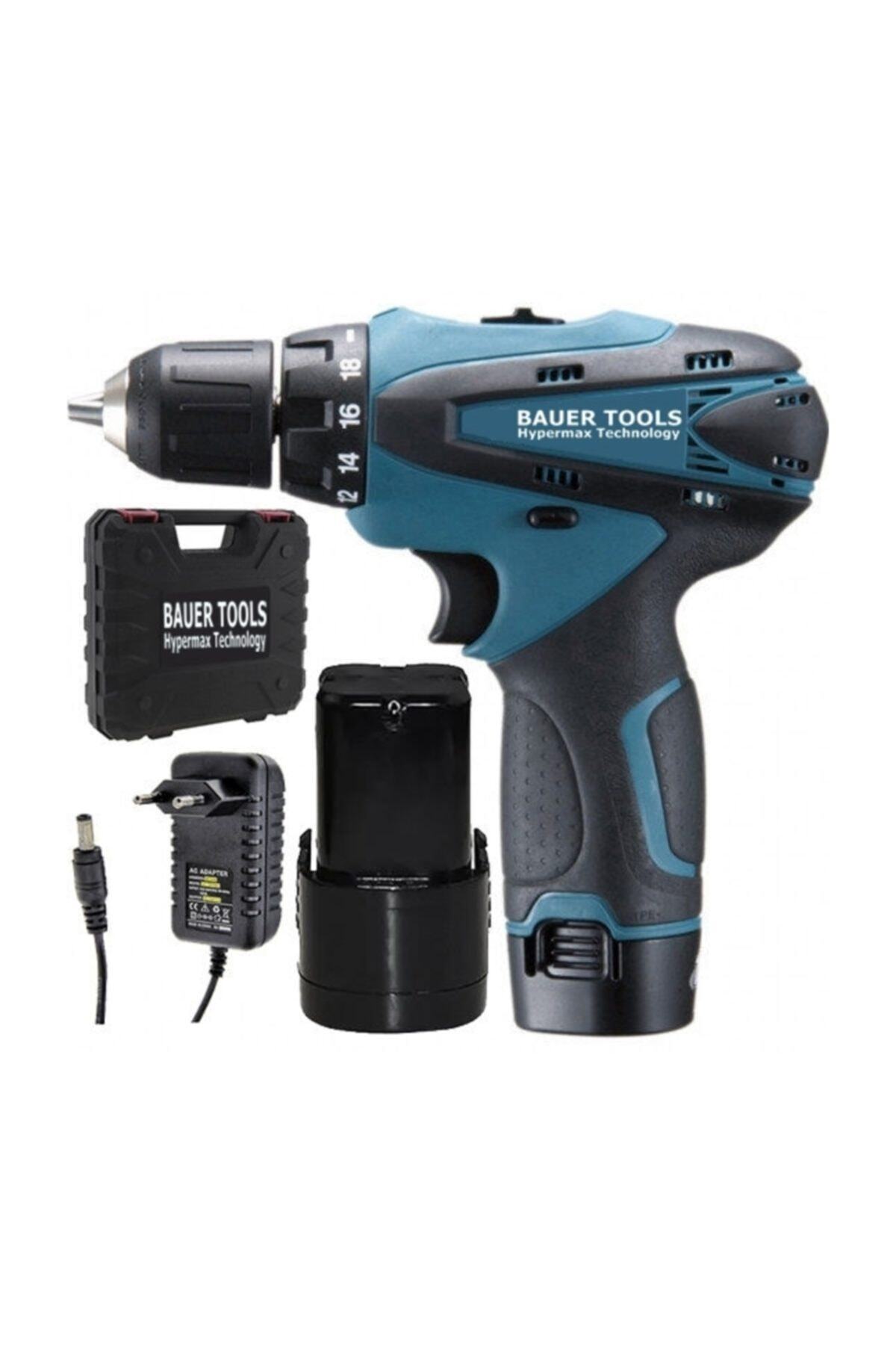 BAUER Power Tools 20 Volt 1.5 Amper Çift Akülü Şarjlı Vidalama Matkap (mavi)