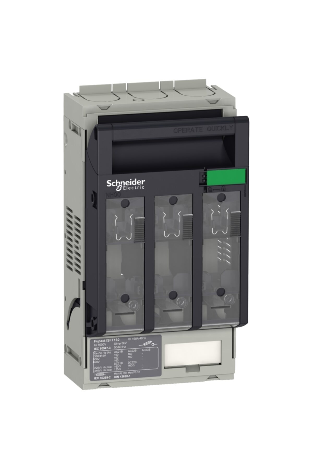 Schneider Electric Schneider, LV480802, Fupact ISFT160, Sigorta Bağlantı Kesme Anahtarı, 3P, Sabit, Terminaller 2,5 - 9