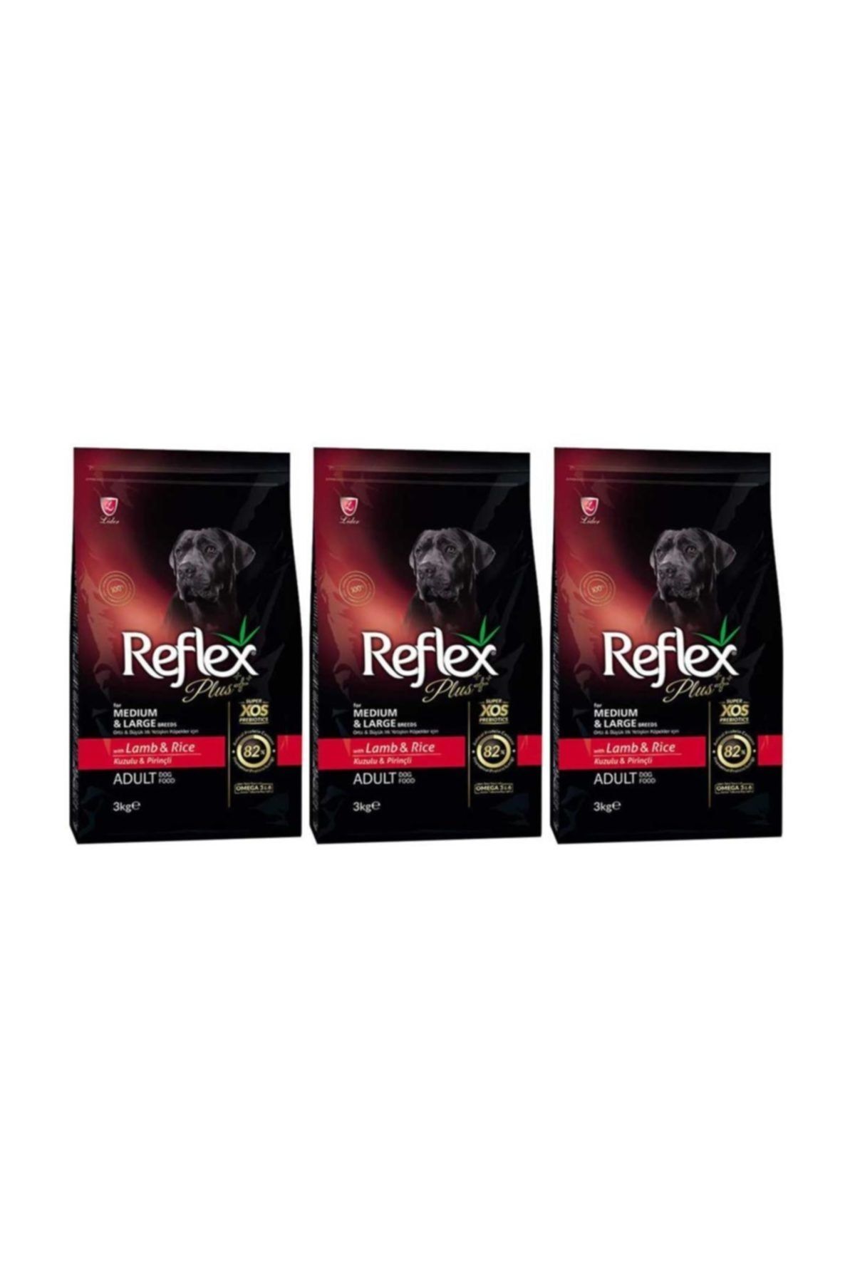 Reflex Orta Büyük Irk Kuzulu Pirinçli Yetişkin Köpek Maması 3 Kg x 3 Adet