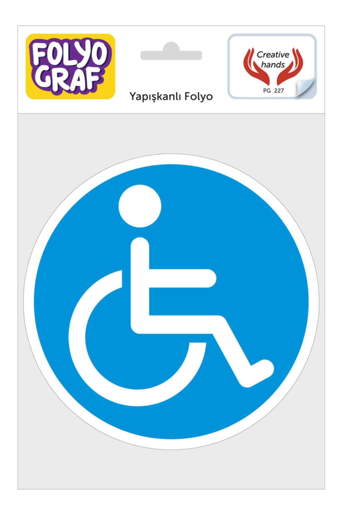 Folyograf Engelli sürücü araç kaporta / cam sticker. Yapışkanlı Folyo Etiket