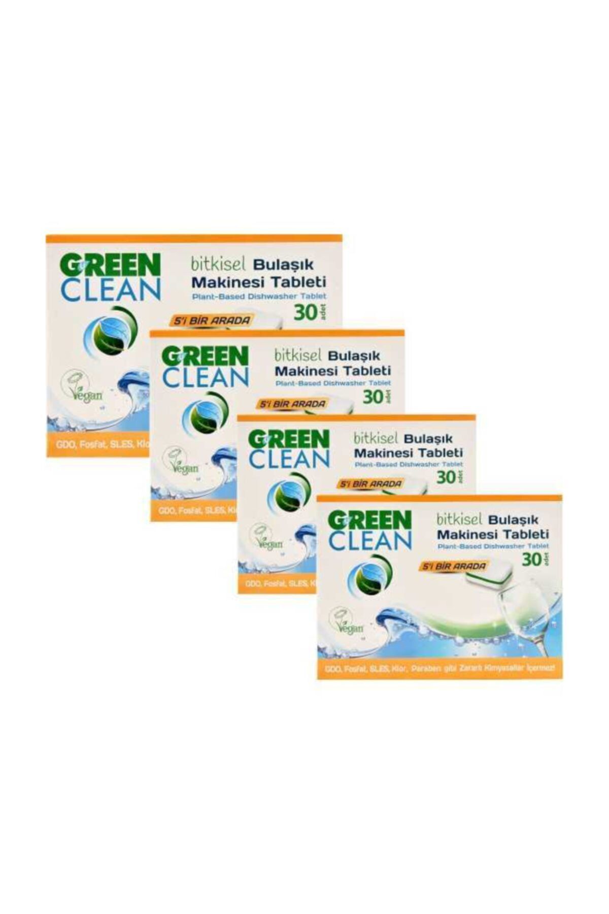 U Green Clean Bitkisel Bulaşık Makinesi Tableti 30lu x 4 Adet