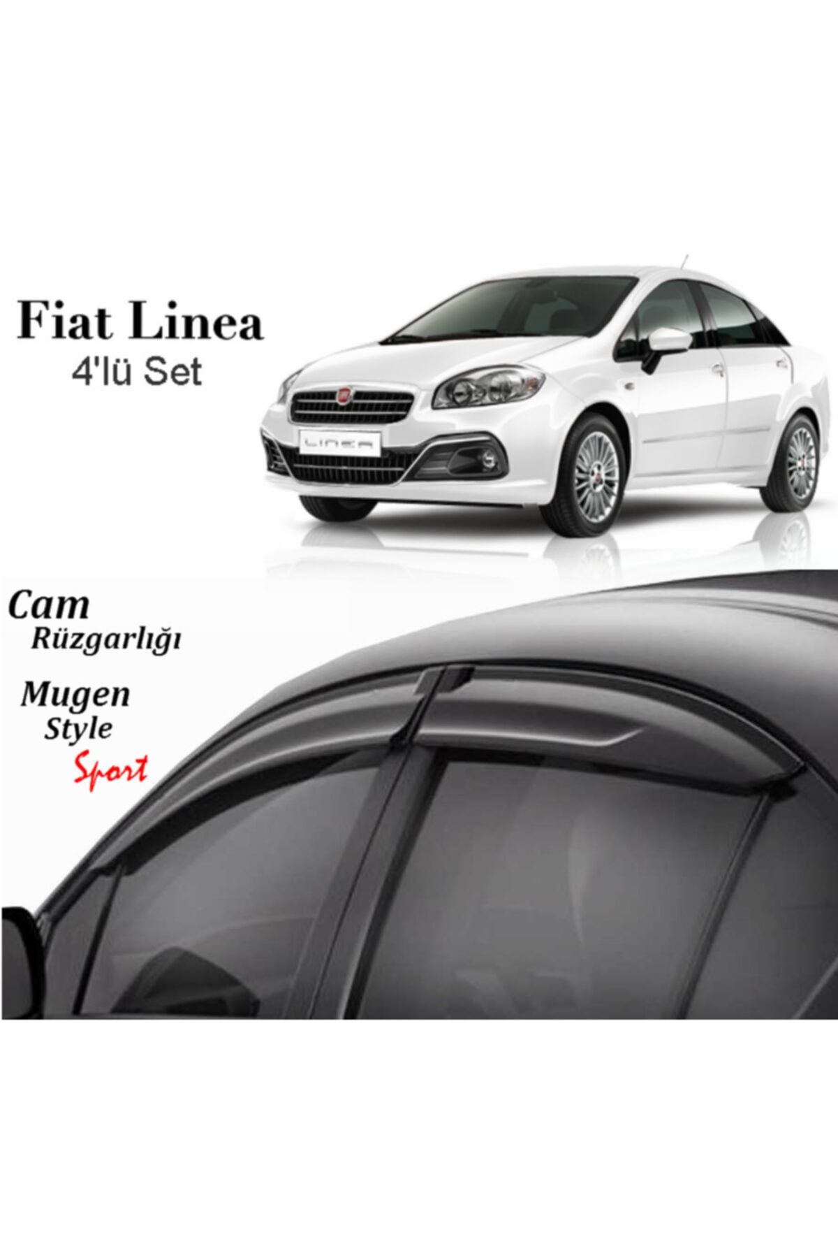 Mugen Fiat Linea Mugen Cam Rüzgarlığı 4lü