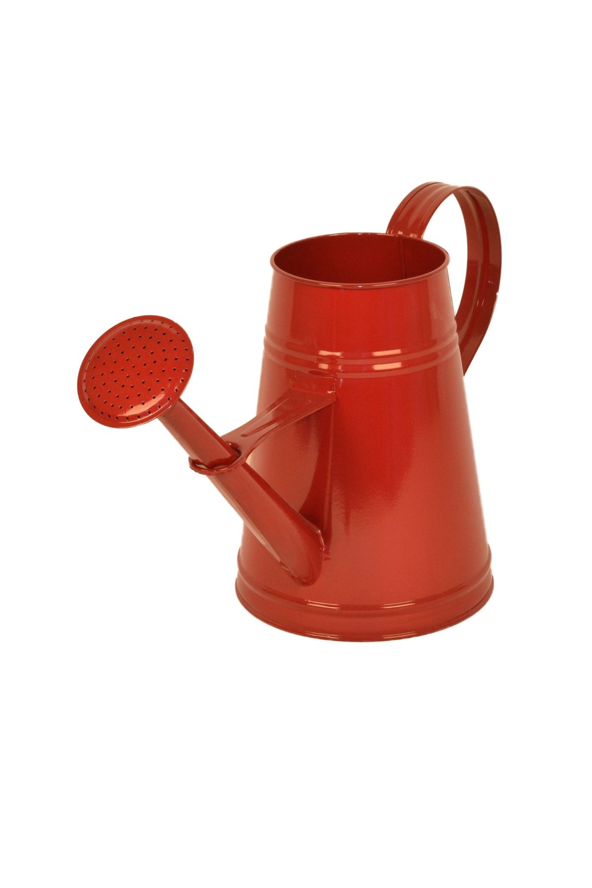 Desen Dekorasyon Çiçek Bahçe Sulama Kabı Sulak Vintage Metal 3 Litre Kırmızı