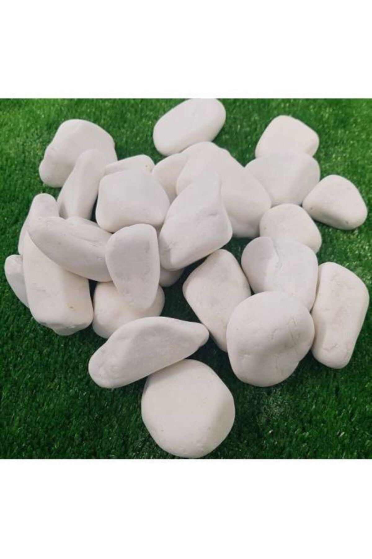 Bahat Dekoratif Beyaz İri Çakıl Taşı Küllük Teraryum Taşı 1750 gr
