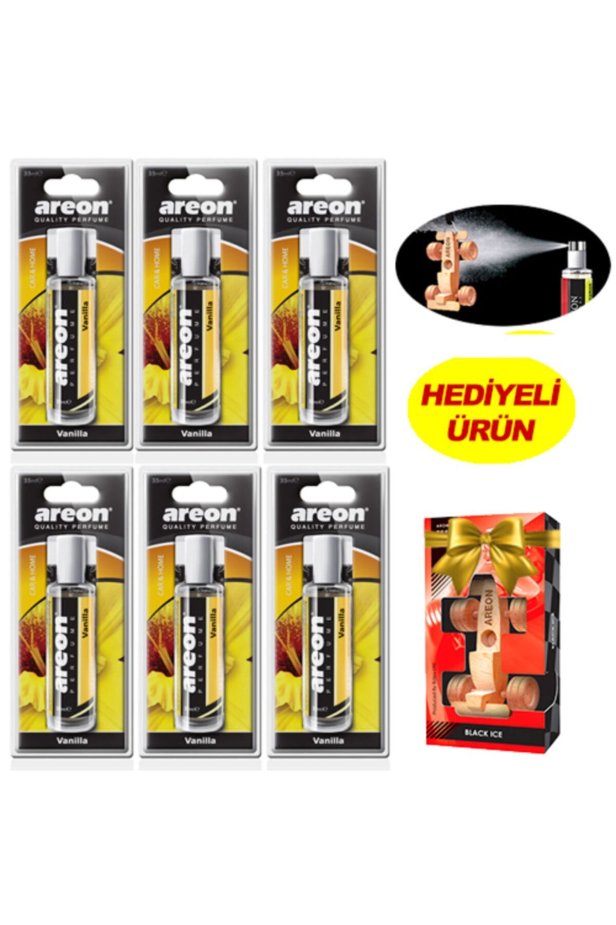 Areon PERFUME 35ML VANILLA (6'LI) Formula Ahşap Araba Hediyeli