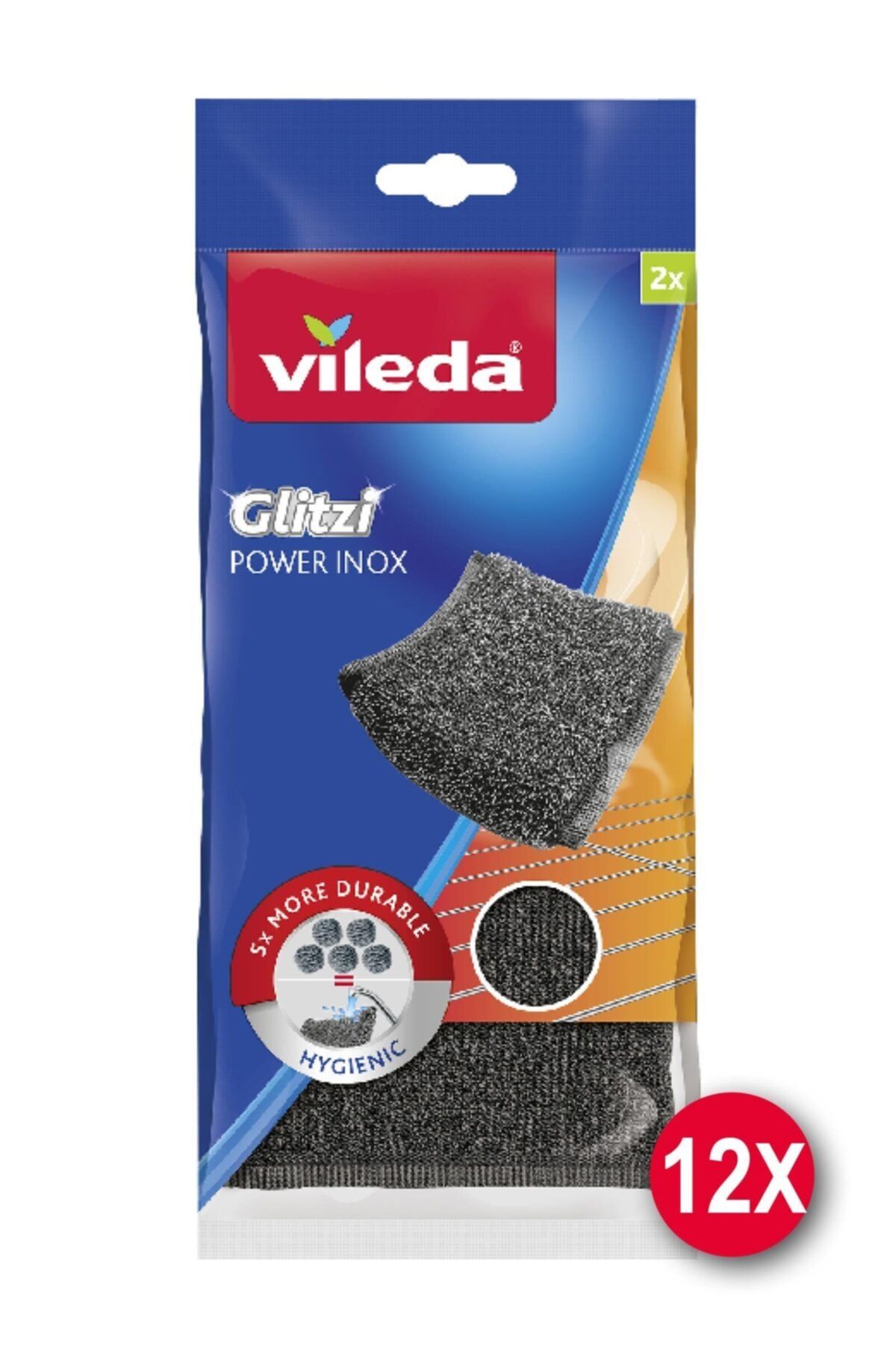 Vileda 2'li Glitzi Power Inox 12'li Paket