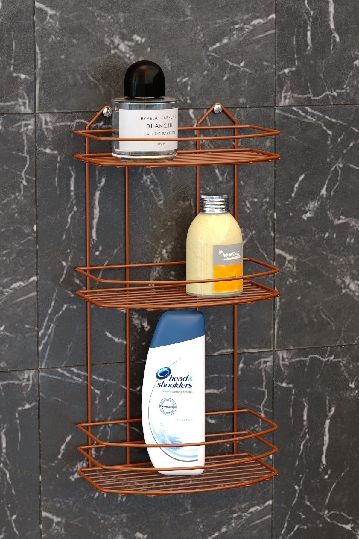 Teknotel ÜÇ KATLI BANYO DUŞ RAFI BAKIR BK009