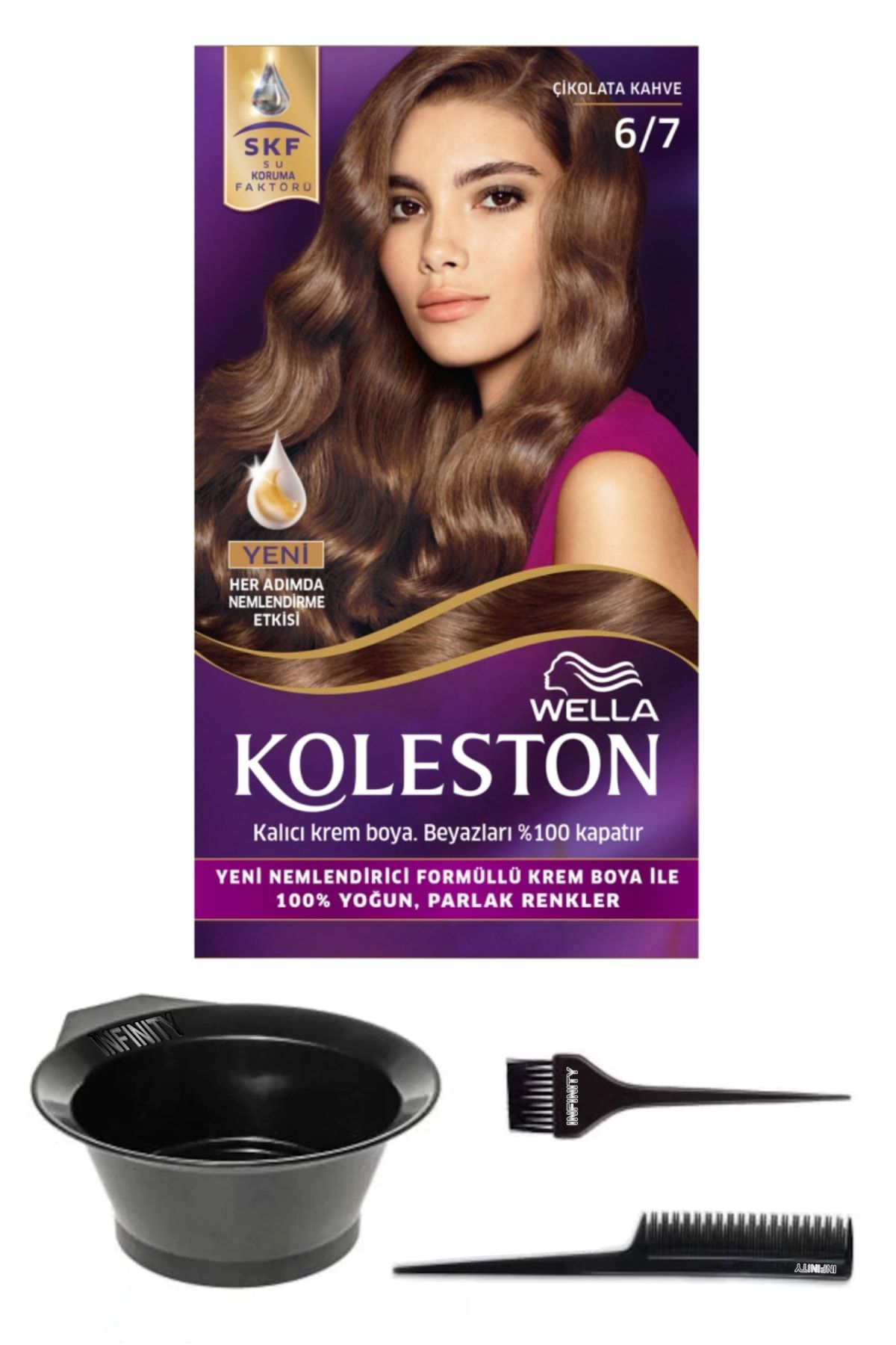 wella koleston 6 7 kit boya cikolata kahve ve sac boyama seti fiyati yorumlari trendyol