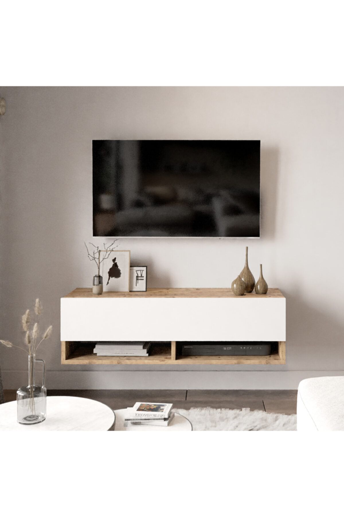 Yurudesign Future Tv Ünitesi Fr13-aw Çam-beyaz