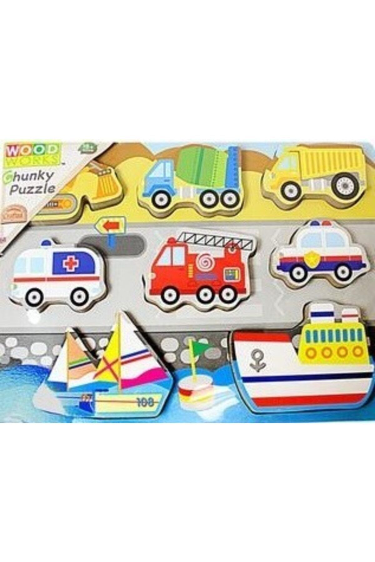 Woody Wood Works Tahta Puzzle Kara Ve Deniz Taşıtları