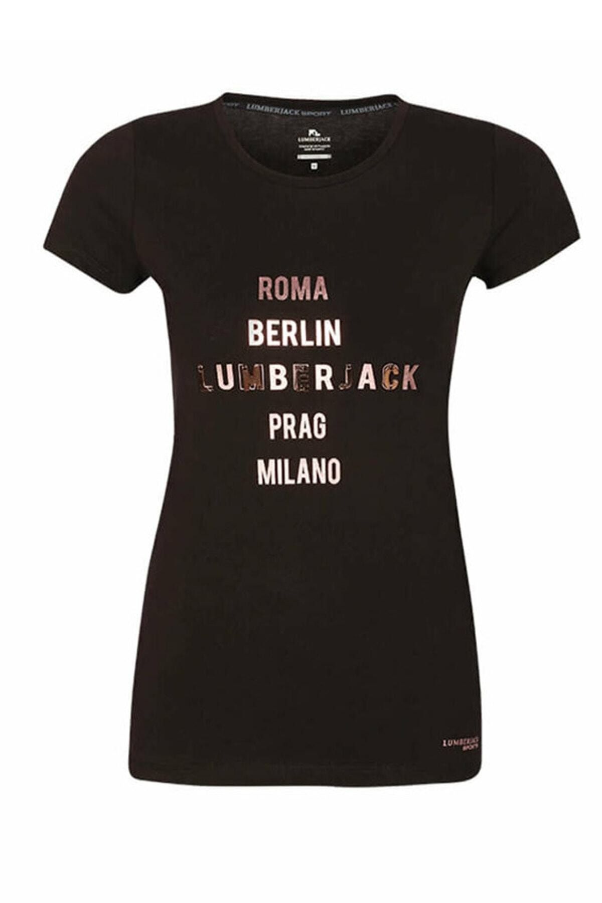 lumberjack LOREN T-SHIRT Siyah Kadın T-Shirt 100438055