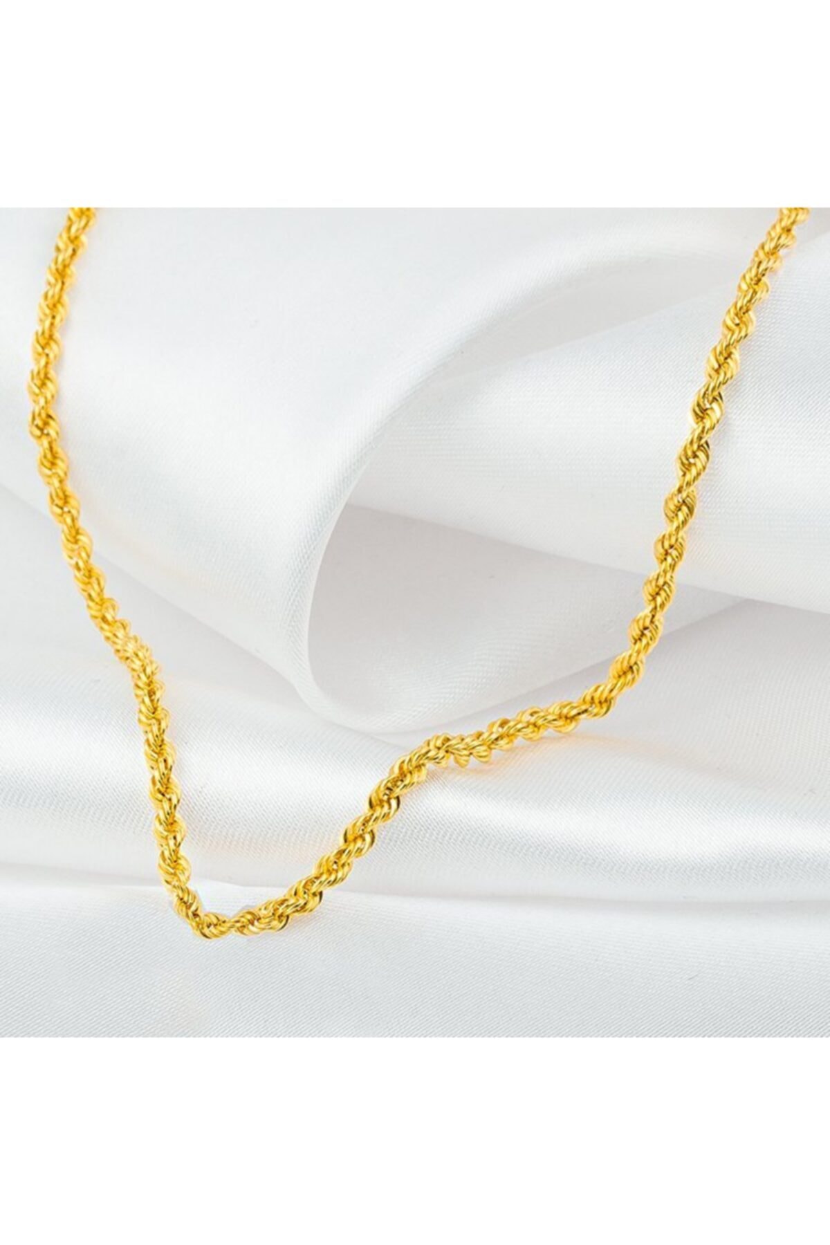 Bilezikci 50 Cm. Burmalı Halat 14 Ayar Altın Zincir