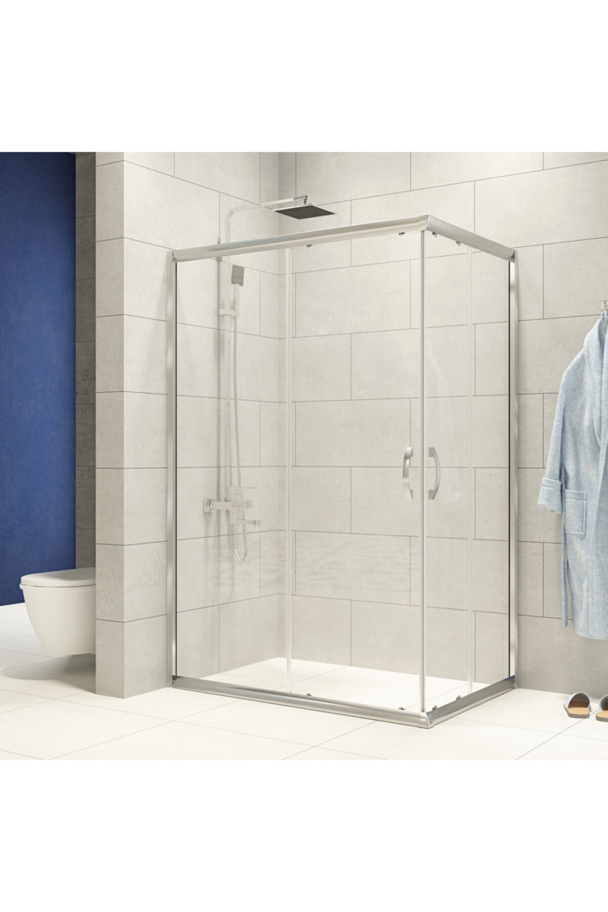 Durul Duşakabin 80x120 Dikdörtgen 5mm Şeffaf Cam