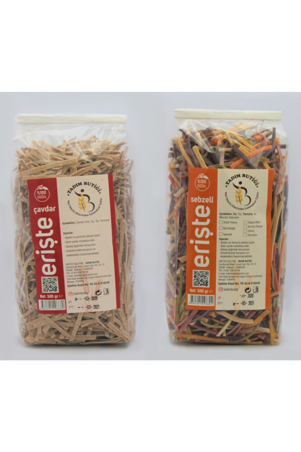 Tadım Butiği Çavdarlı + Sebzeli Erişte 2x500 Gr