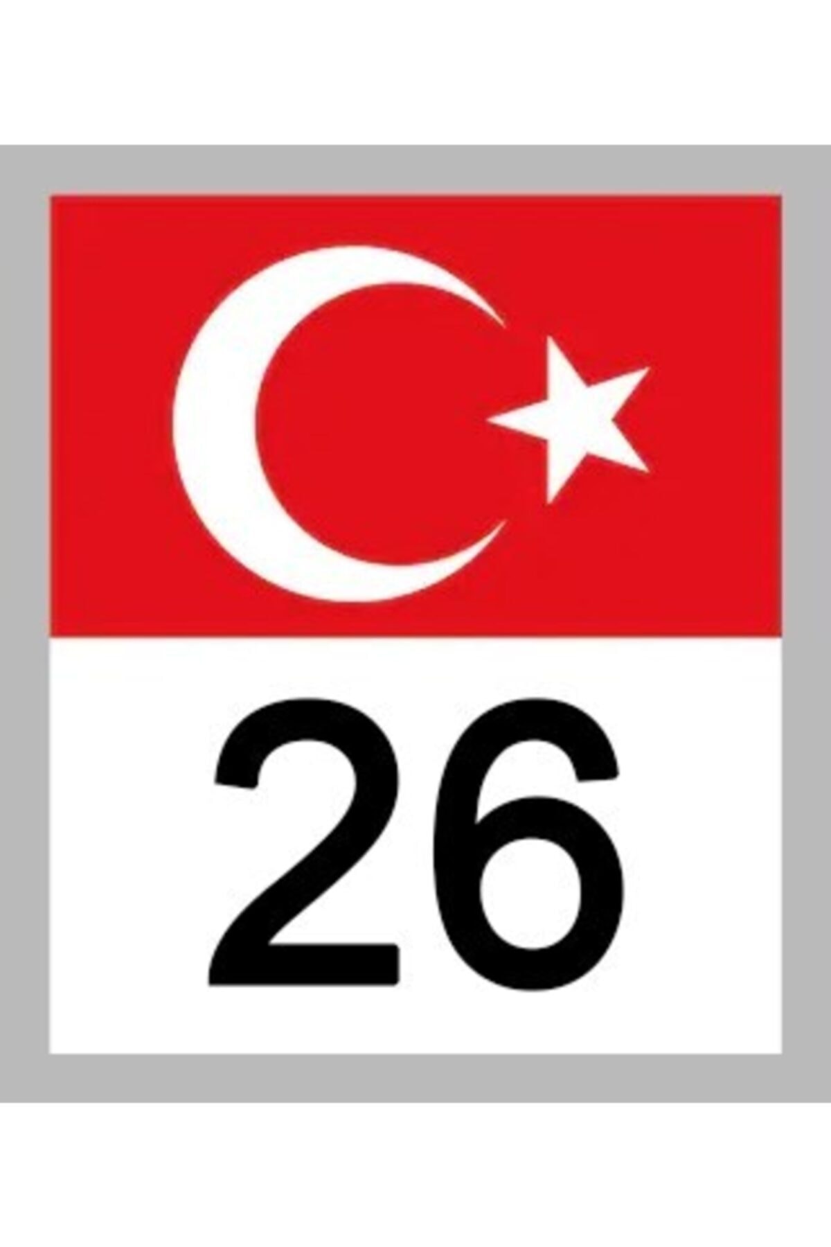 Apex 26 Eskişehir Türk Bayrağı Ve Plaka Kodu Ön Cam Sticker Yapıştırma