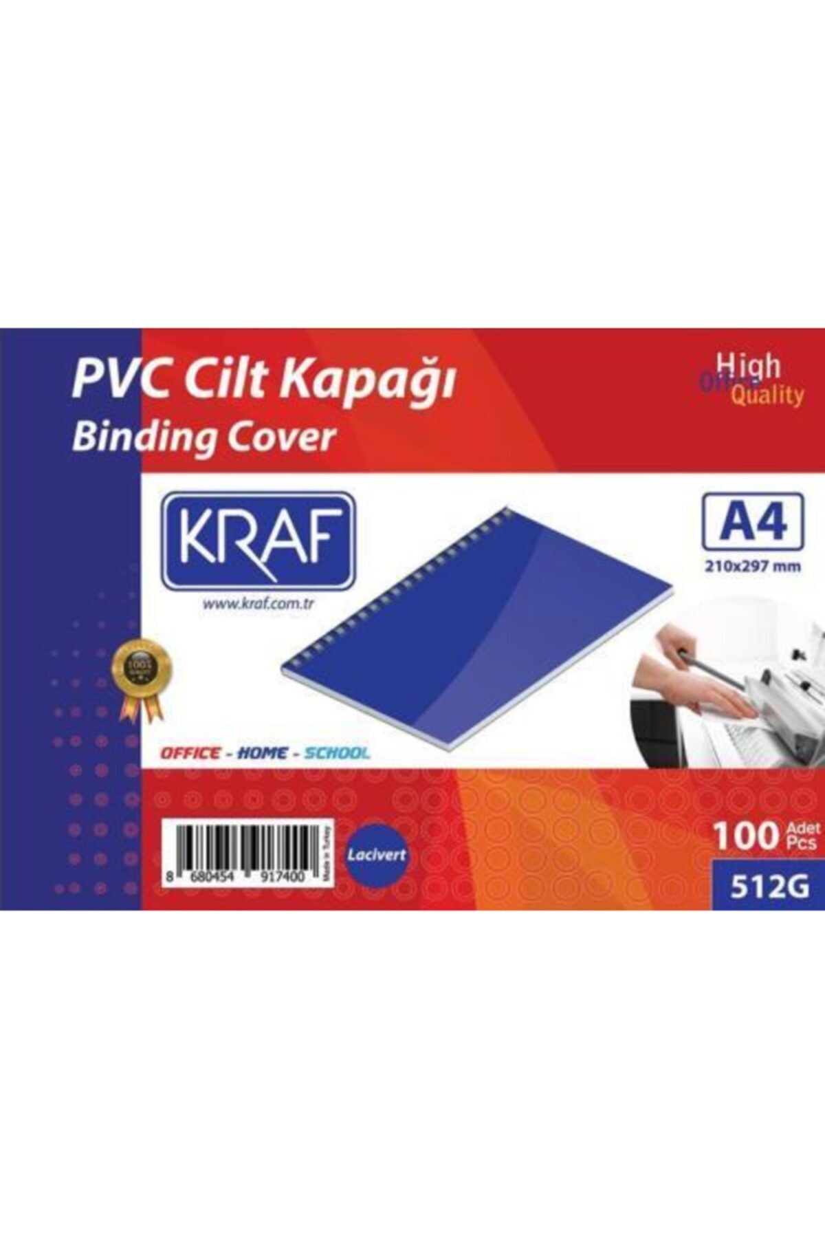 KRAF Cilt Kapağı A4 160 Mic. 100 Lü Lacivert 512g