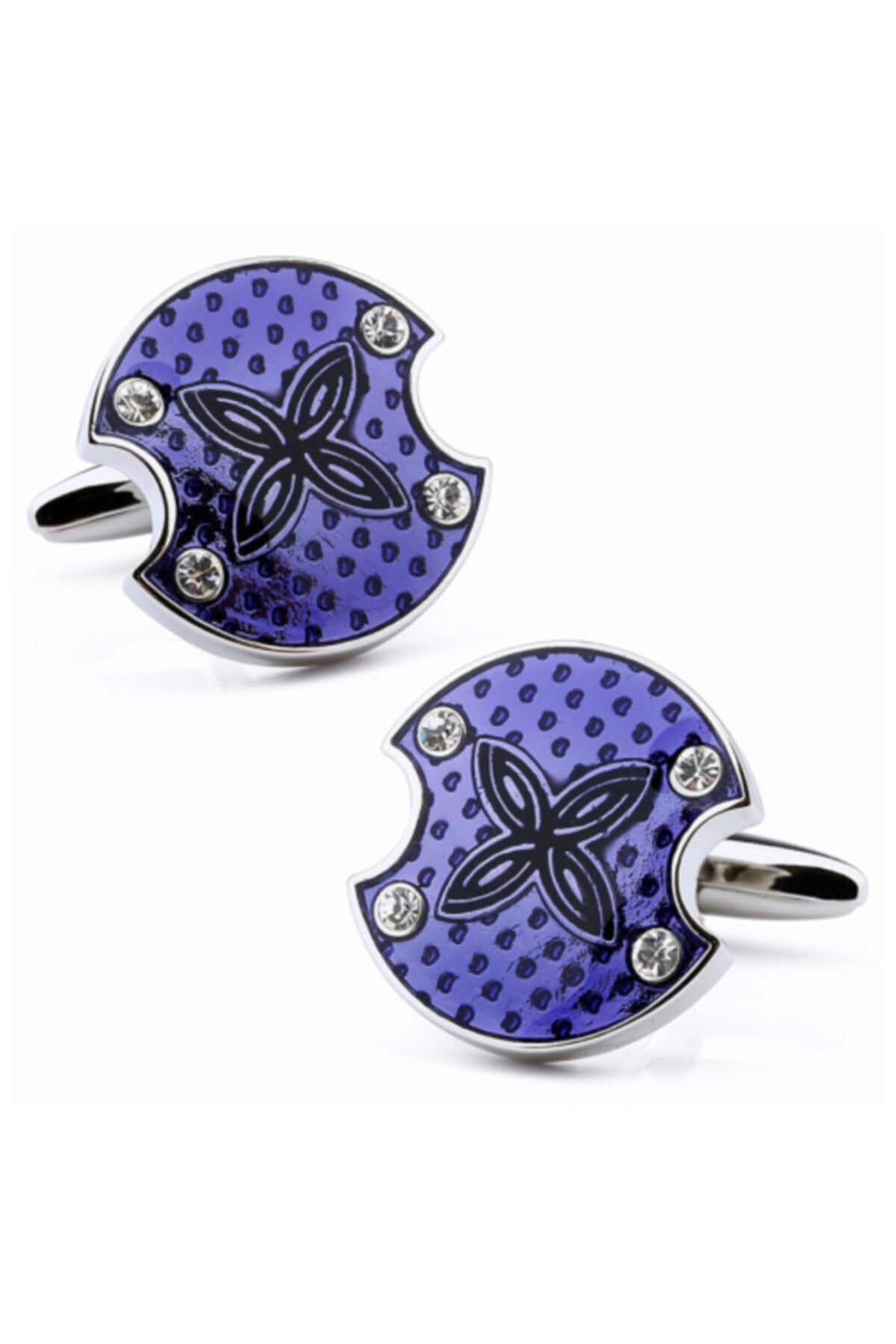 Omark Cotton Purple Celtic Shield Kol Düğmesi