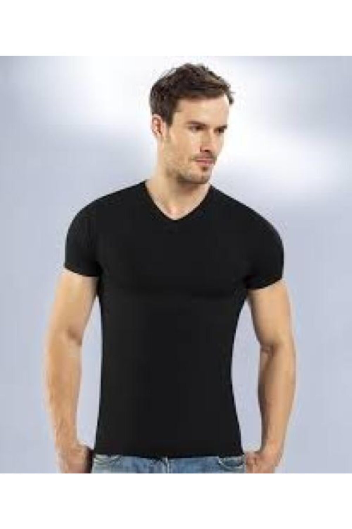 Anıt Erkek Siyah  V Yaka Fanila