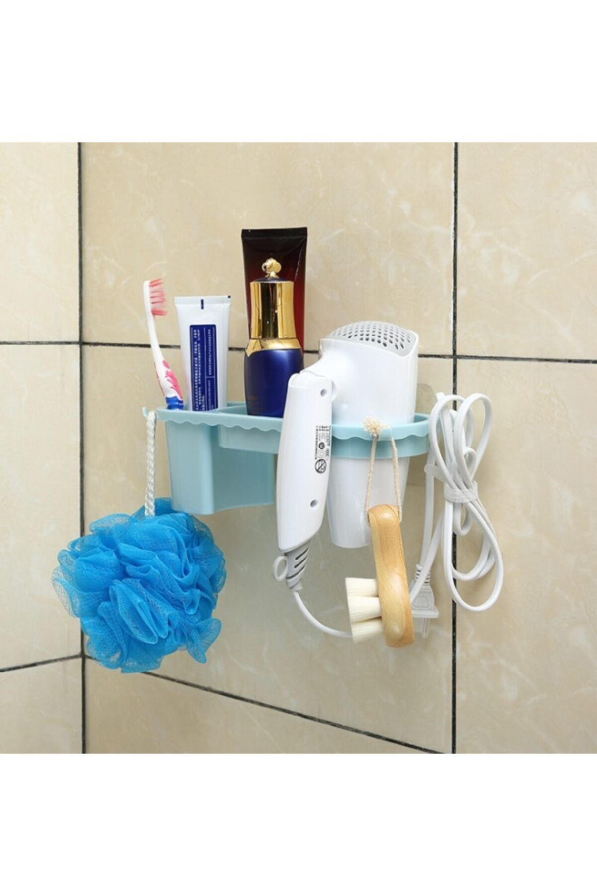 Nesil Banyo Organizer Raf Ve Fön Makinası Askısı