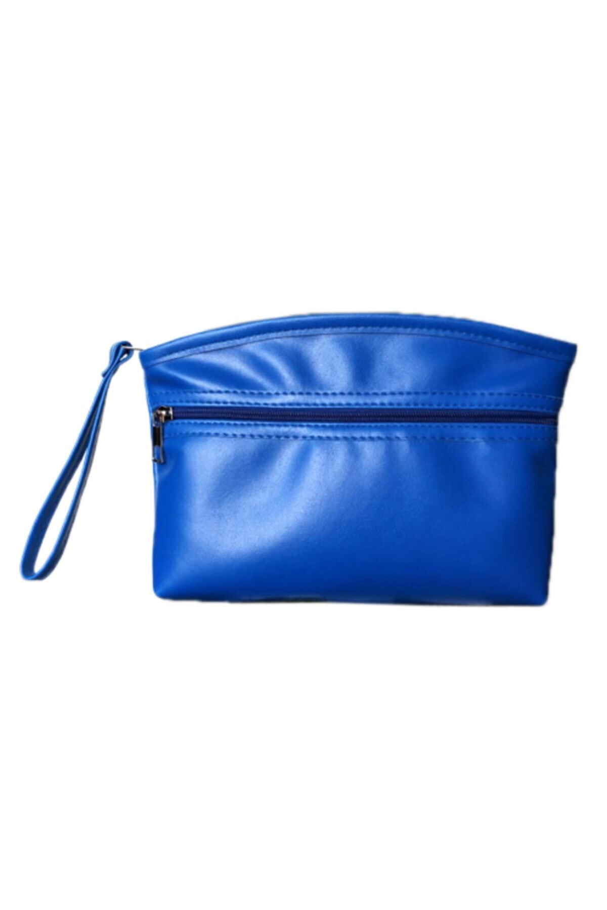 redpoloshop Entegre Bayan Makyaj Çantası 2 Bölmeli 26x15 Cm Mavi