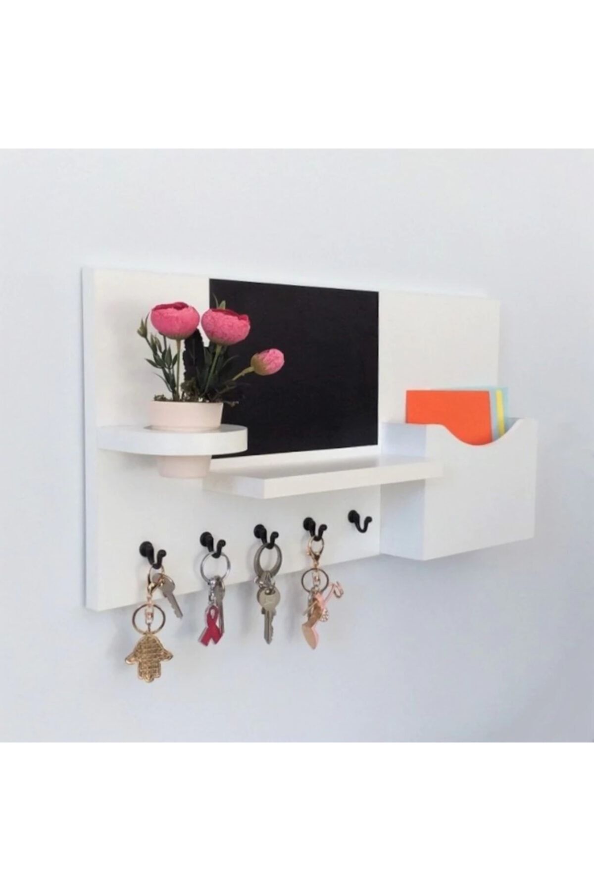 Eblo Home Home Ds-019 Lake Beyaz Çok Amaçlı Antre Duvar Askı Anahtarlık