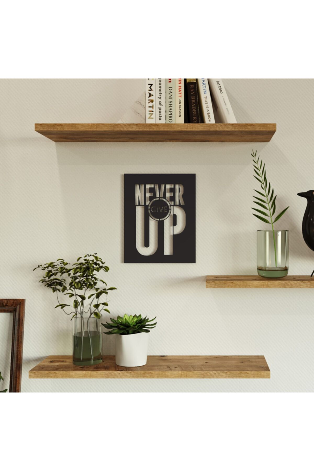 Yurudesign Lazer Cnc Kesim Metal Duvar Tablo Never Give Up 20*25 La10-b