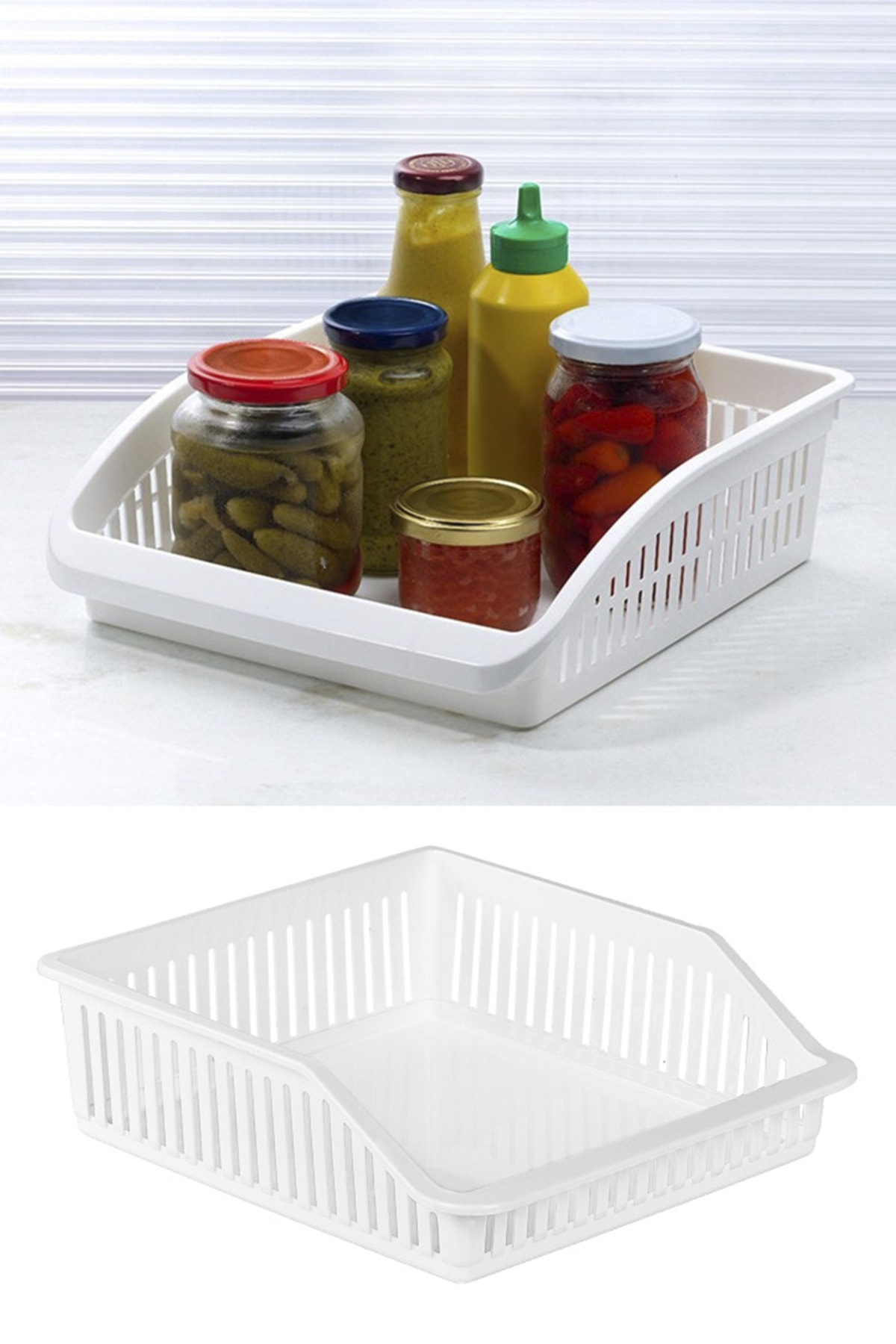 Kazanabil 2li Buzdolabı Içi Düzenleyici Sığ Sepet Raf 4,85 Lt
