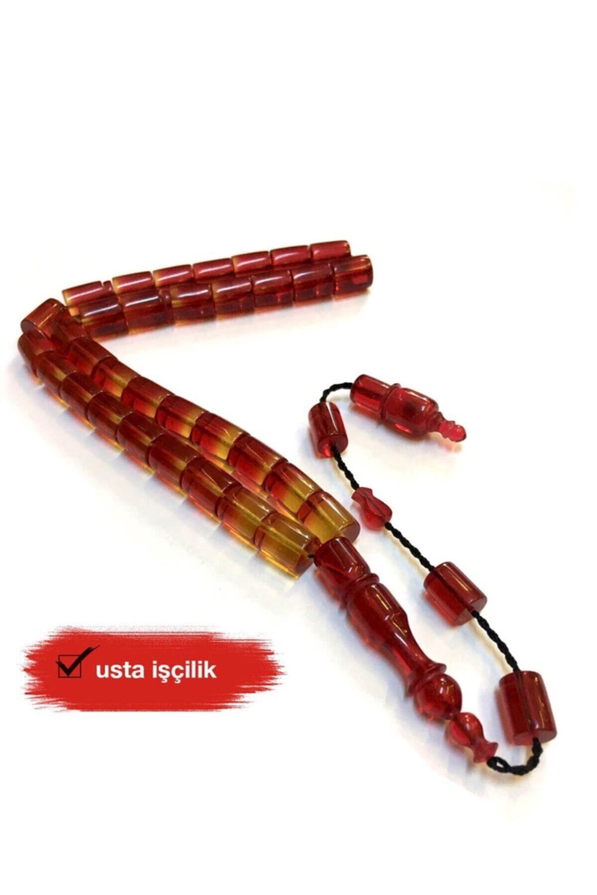 TESBİHKENTİ Iri Taneli Sistemli Ateş Kehribar Tesbih