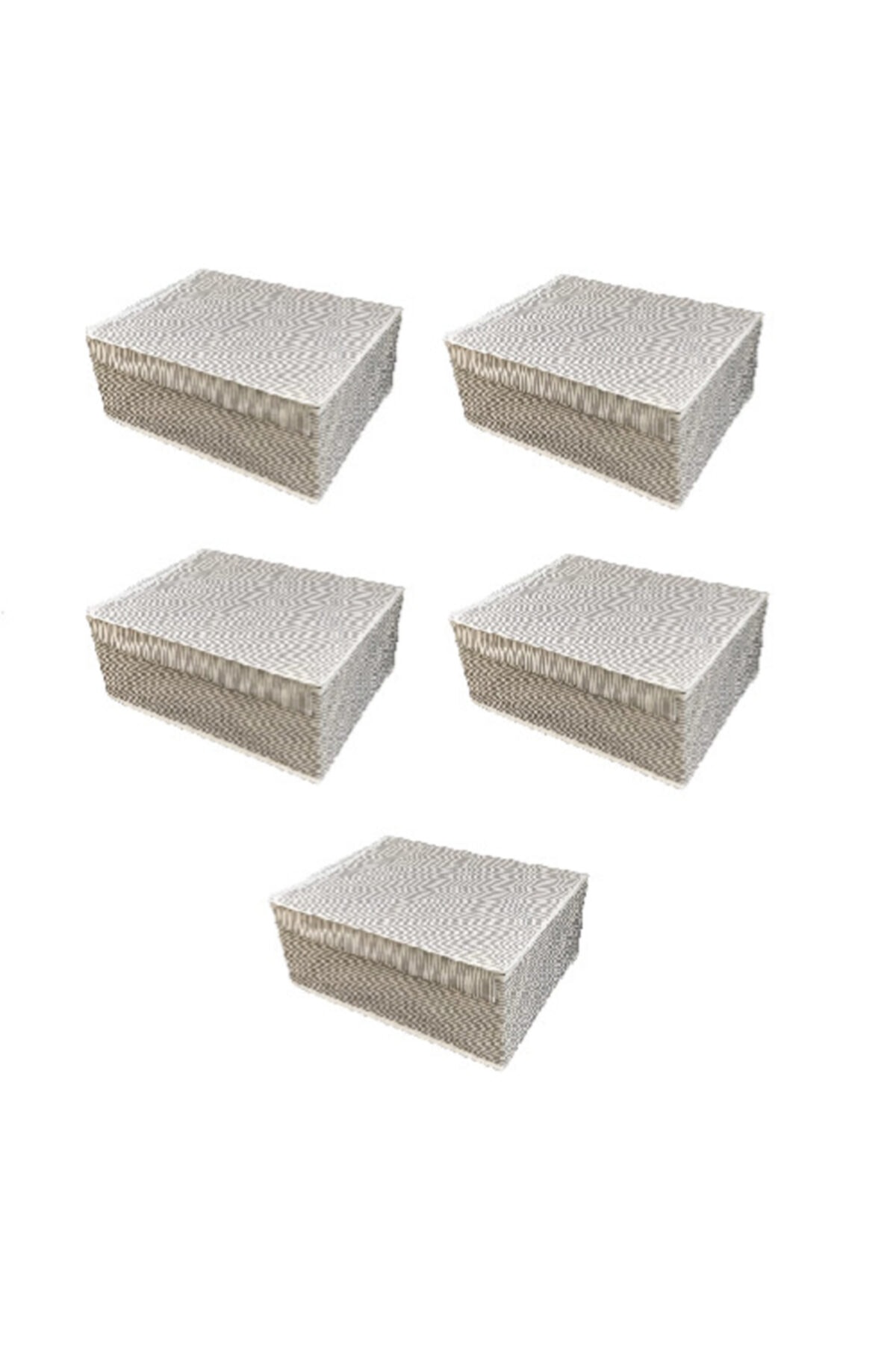 Arrita Home 5 Adet Kapaklı Çok Amaçlı Hurç Kutu Baza 50 X 40 X 19-gri