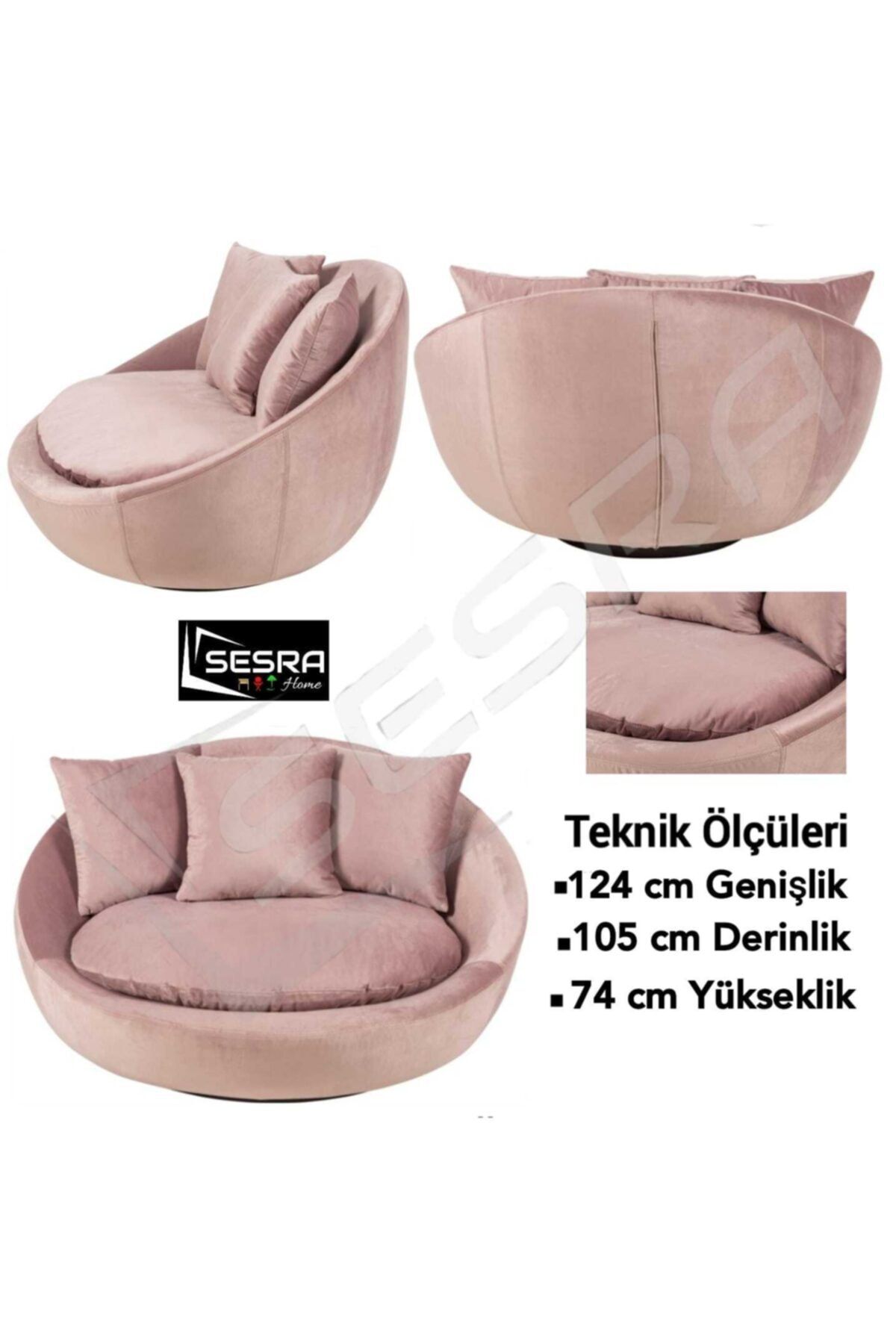 sesra home moi doner mekanizmali koltuk berjer pembe fiyati yorumlari trendyol