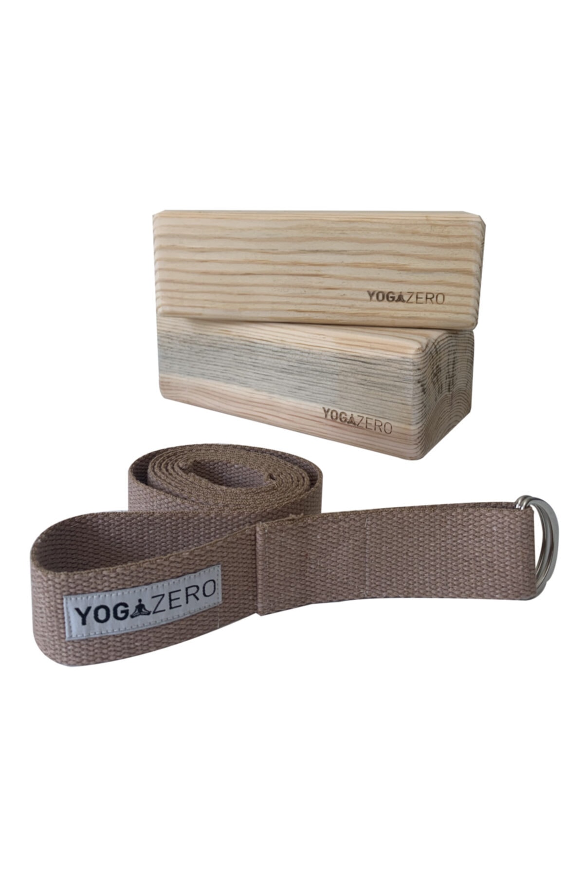 Yoga Zero 2 Adet Çam Yoga Blok Ve Taba Renk Yoga Kemer