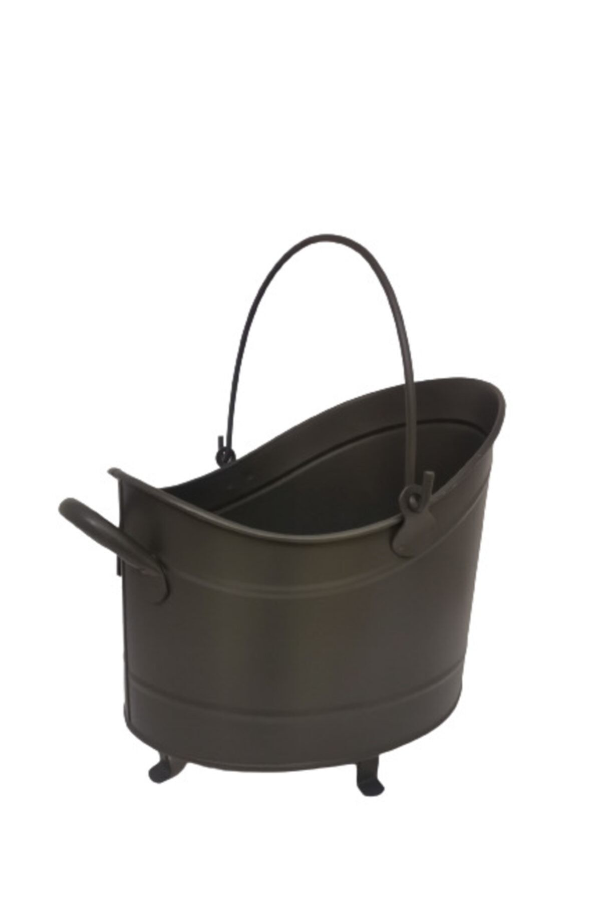 ESOSHHOME Dekoratif Ayaklı Oval Odunluk Siyah 45x 38 X 40 Cm