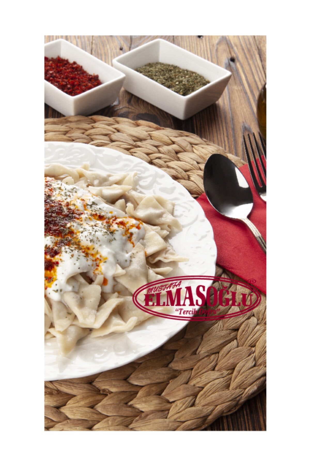 ELMASOĞLU MANTI 850 gr.fırınlanmış Üçgen Mantı