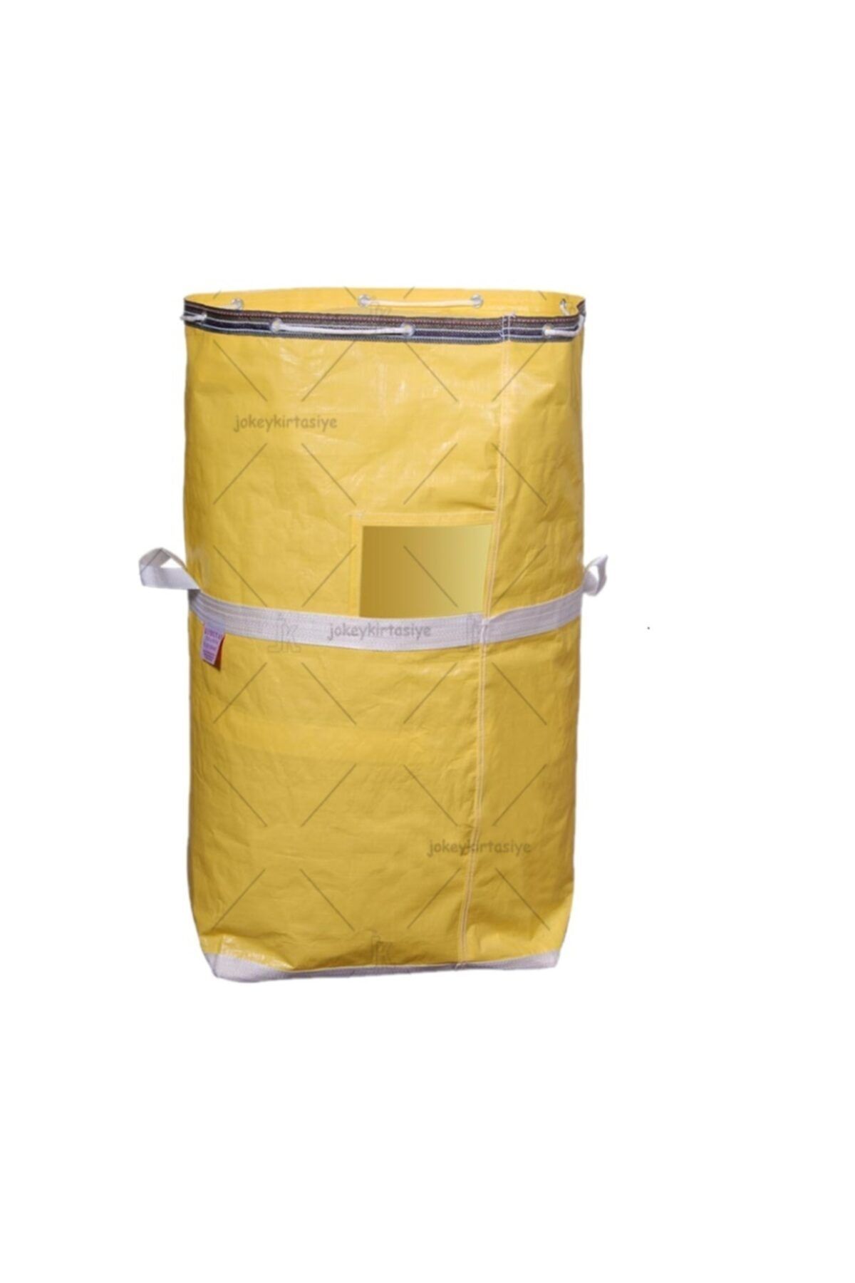 JokeyAmbalaj Tekstil Taşıma Çuvalı 50x40+100cm Kapaklı, Ipli Branda Çuval - (Sarı)