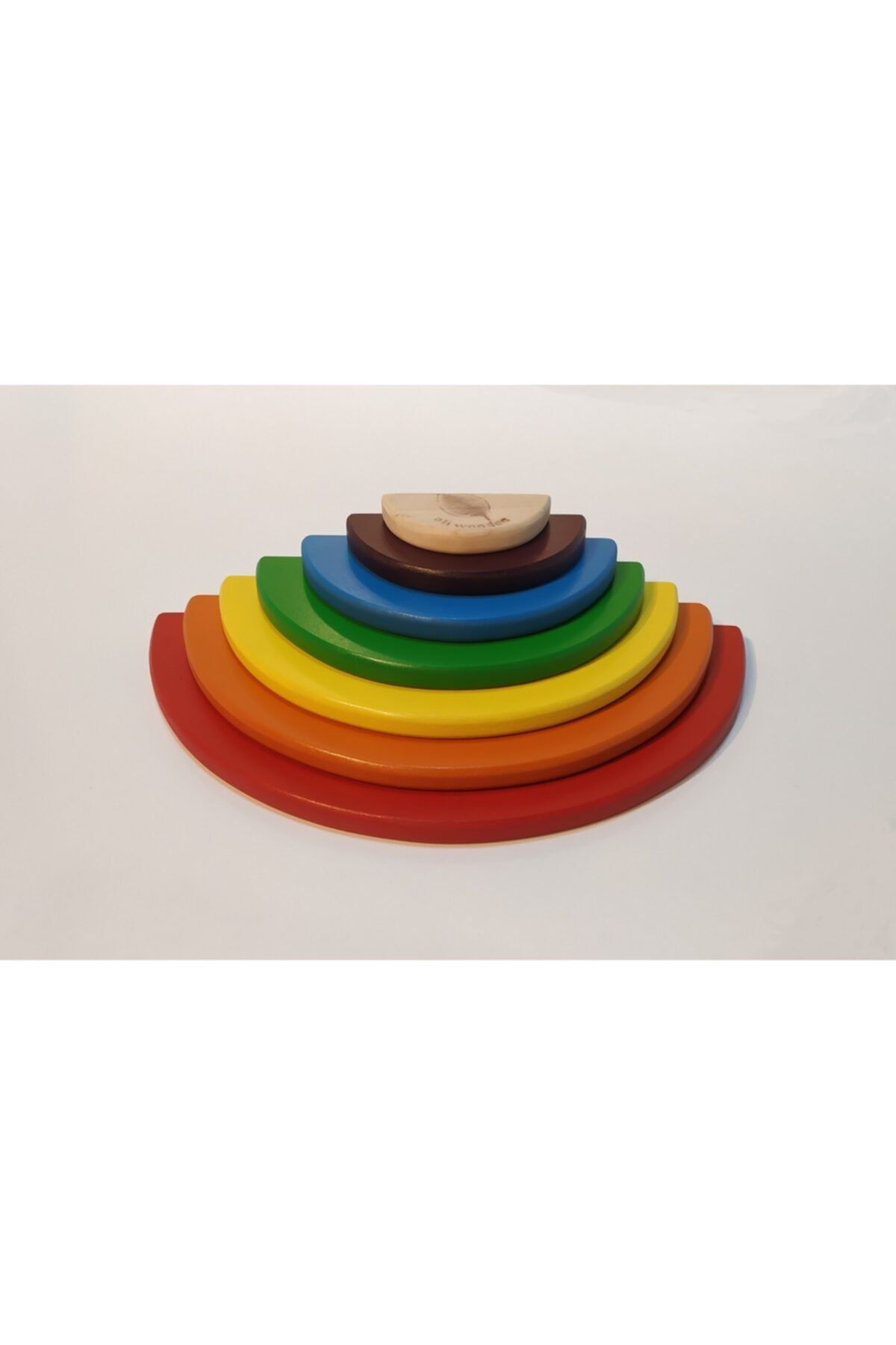 aliwooden 7 Li Waldorf Gökkuşağı Yarım Daire Tabla Seti