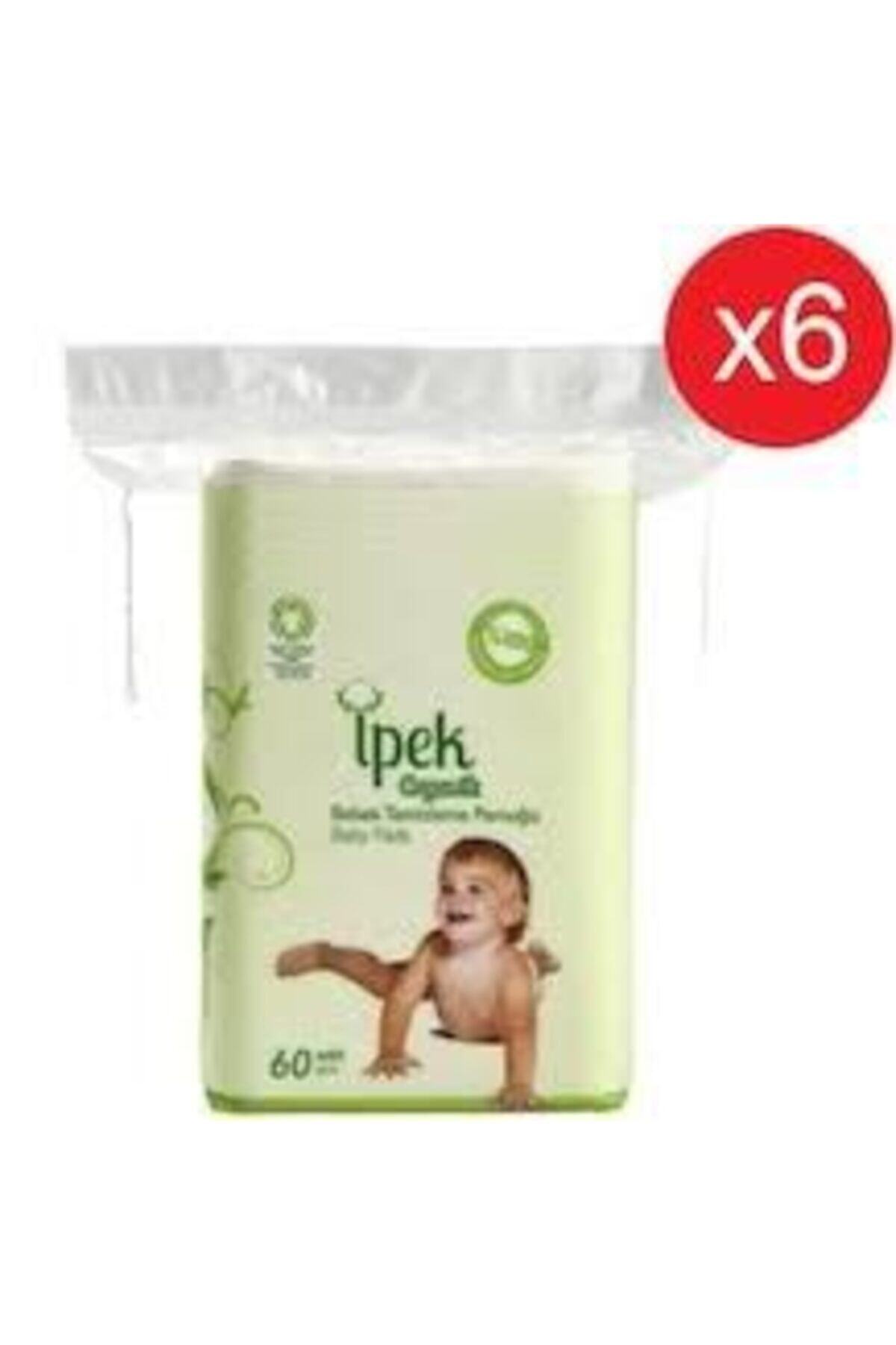 İpekçe Ipek Organik Bebek Temizleme Pamuğu 60 Adet X 6 Paket