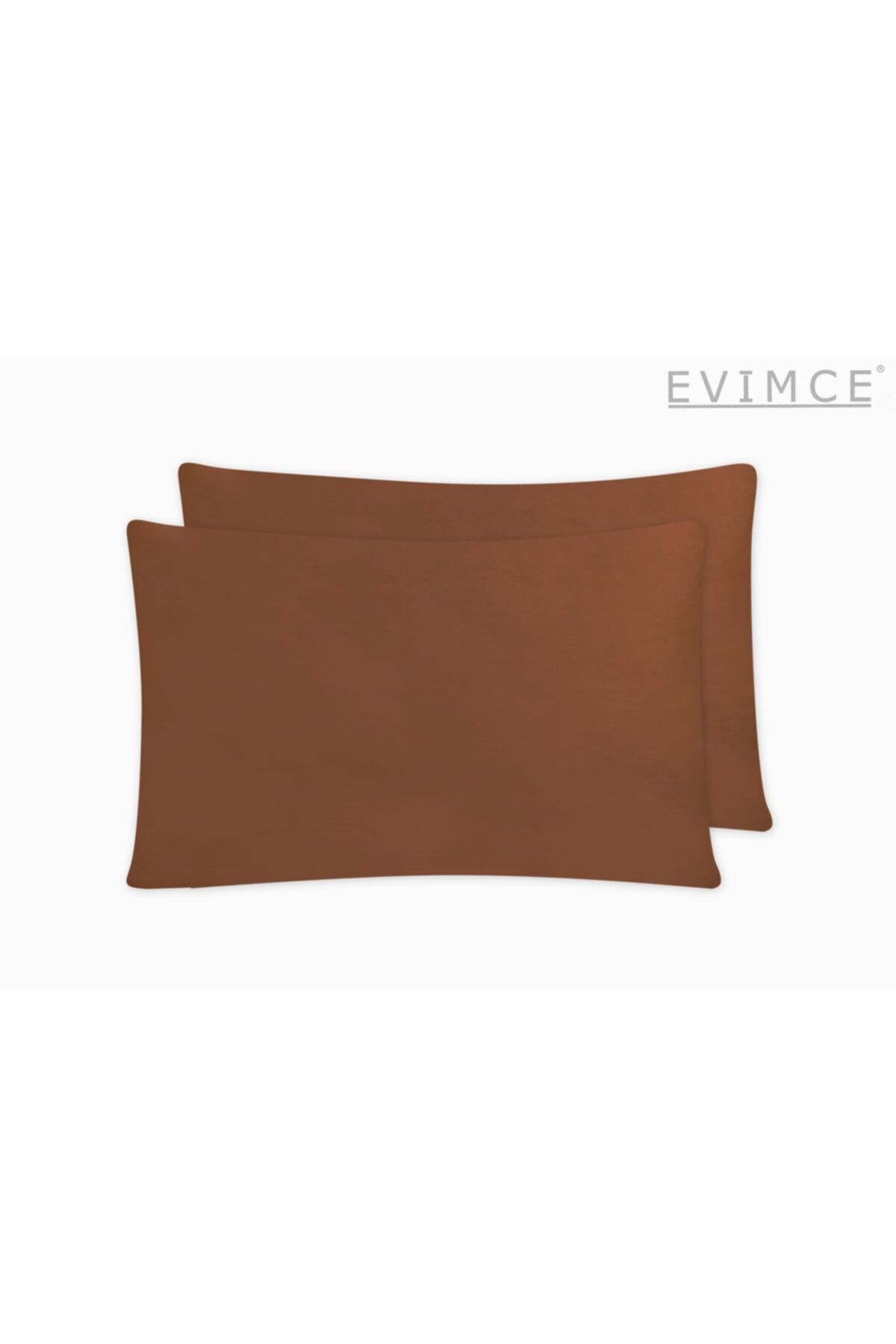 EVİMCE %100 Pamuk Kahverengi Yastık Kılıfı (2ad)
