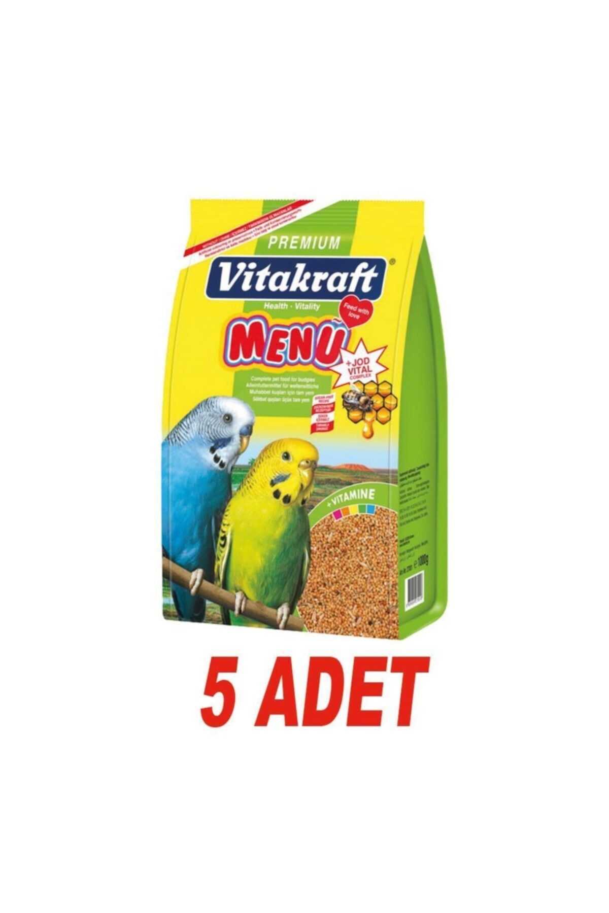 Vitakraft Menu Premium+jodvital Muhabbet Kuşu Yemi 1000gr 5 Adet