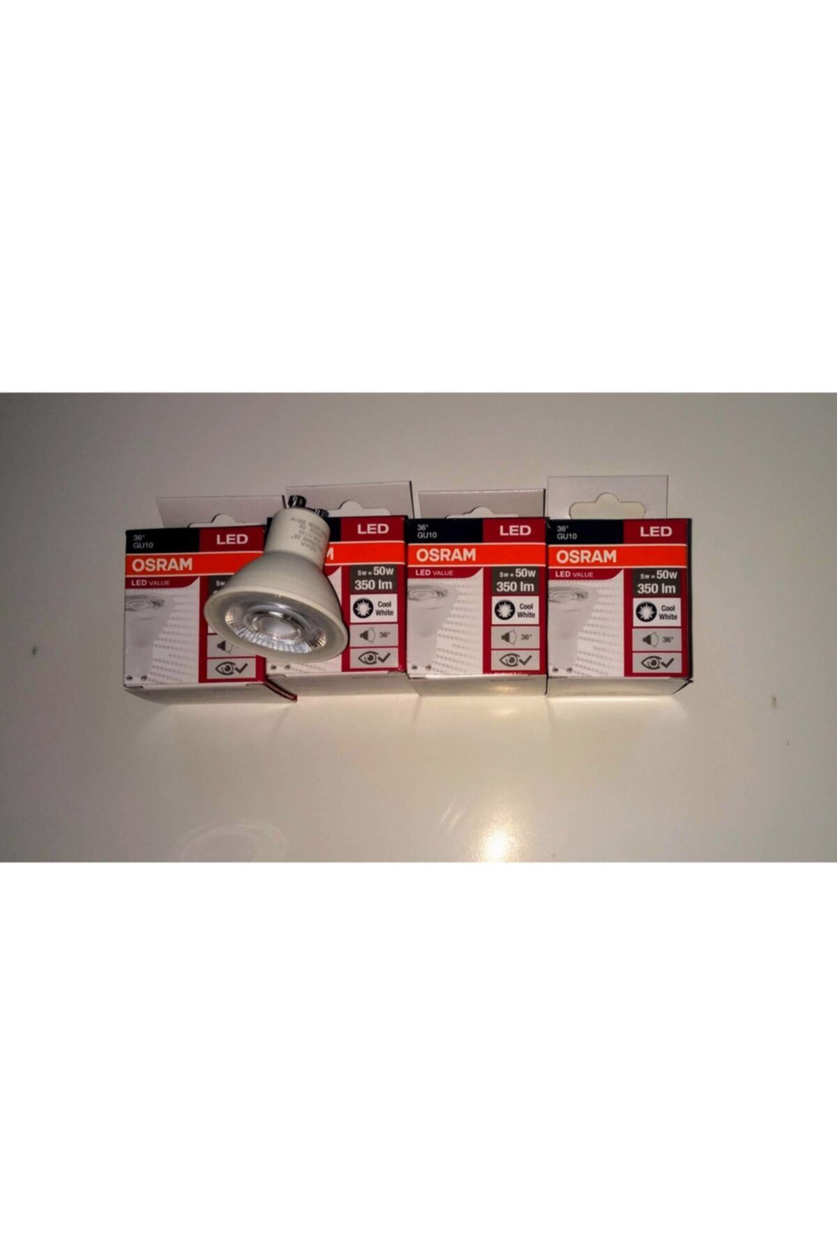 Osram 5w Gu10 Duylu Led Ampul -dörtlü Paket-4000k Beyaz Işık, 50w Ta Eşdeğer, 350l