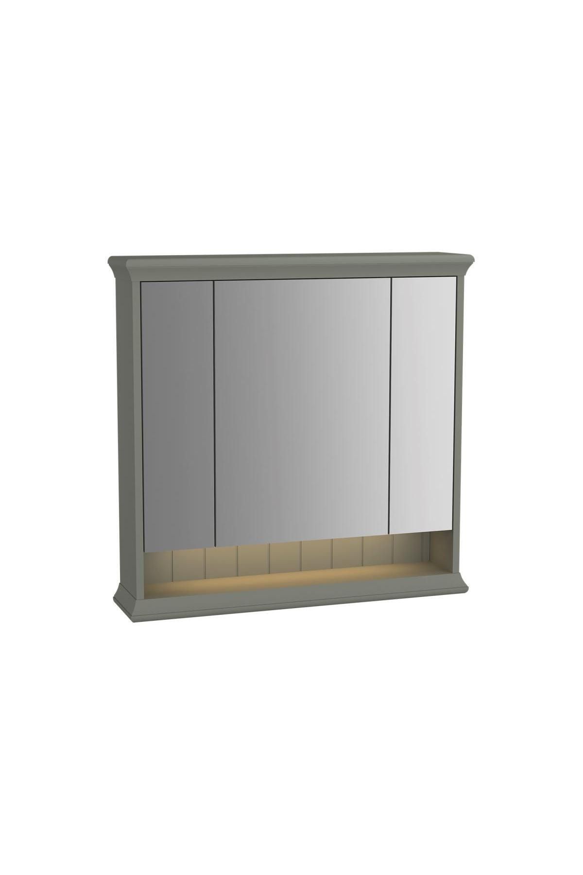 VitrA Valarte 62232 Aydınlatmalı Dolaplı Ayna, 80 Cm, Mat Gri
