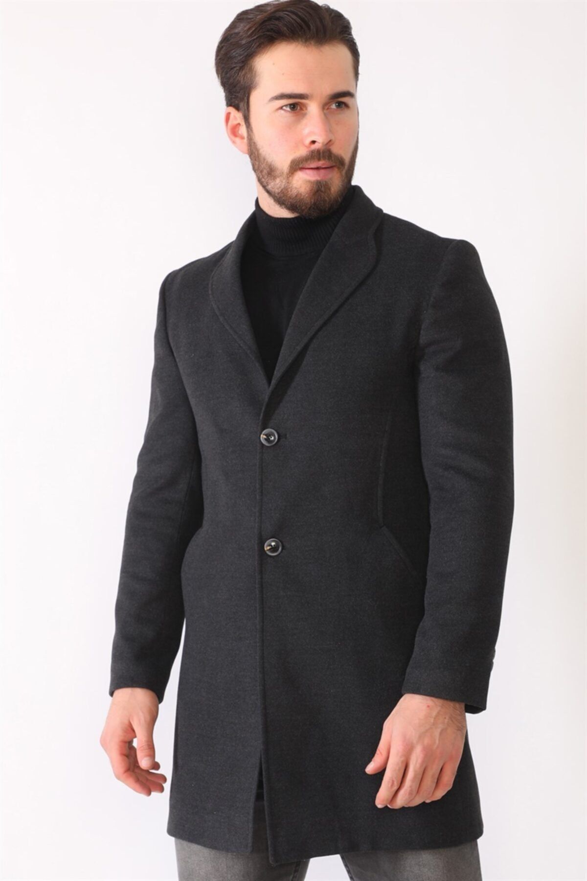 Dewberry Plt8398 Erkek Palto-antrasit