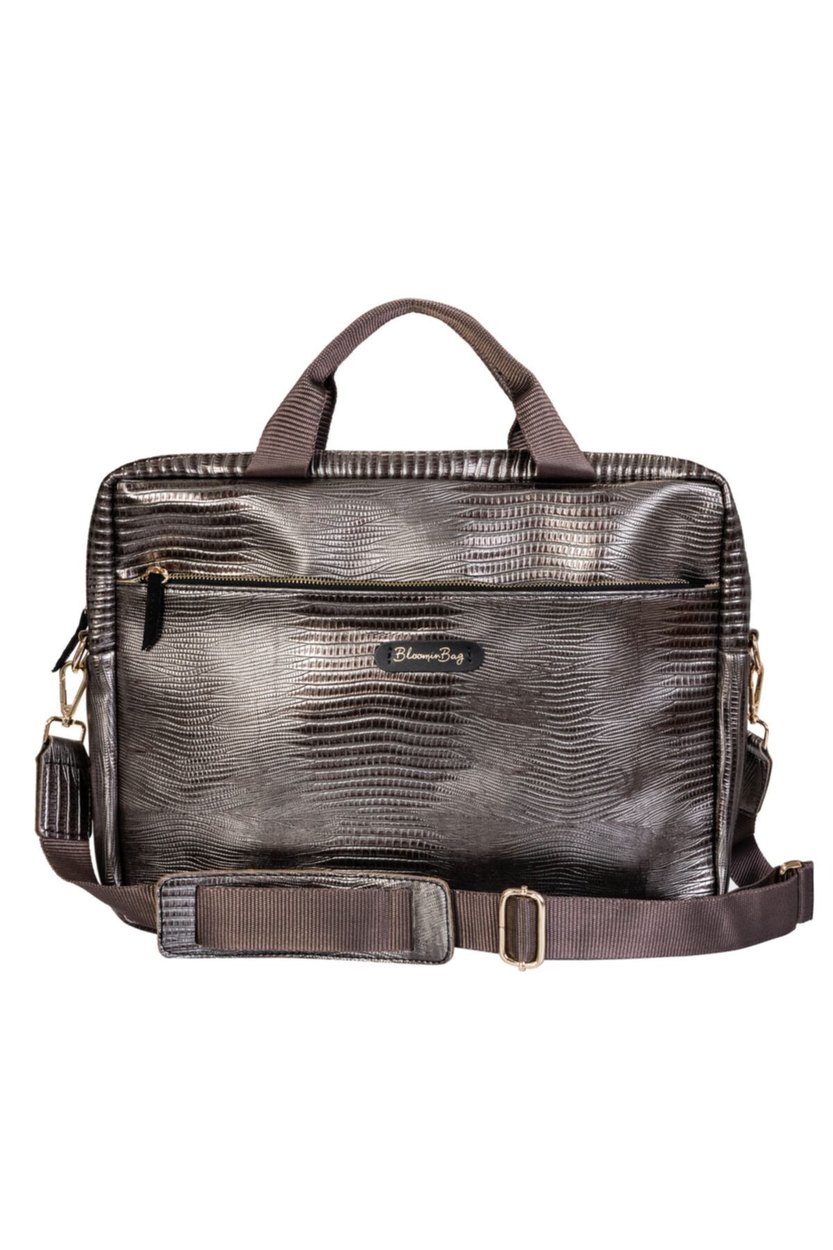 BloominBag Pitonic Nature Gümüş 15.6 Inch Macbook / Laptop Çantası