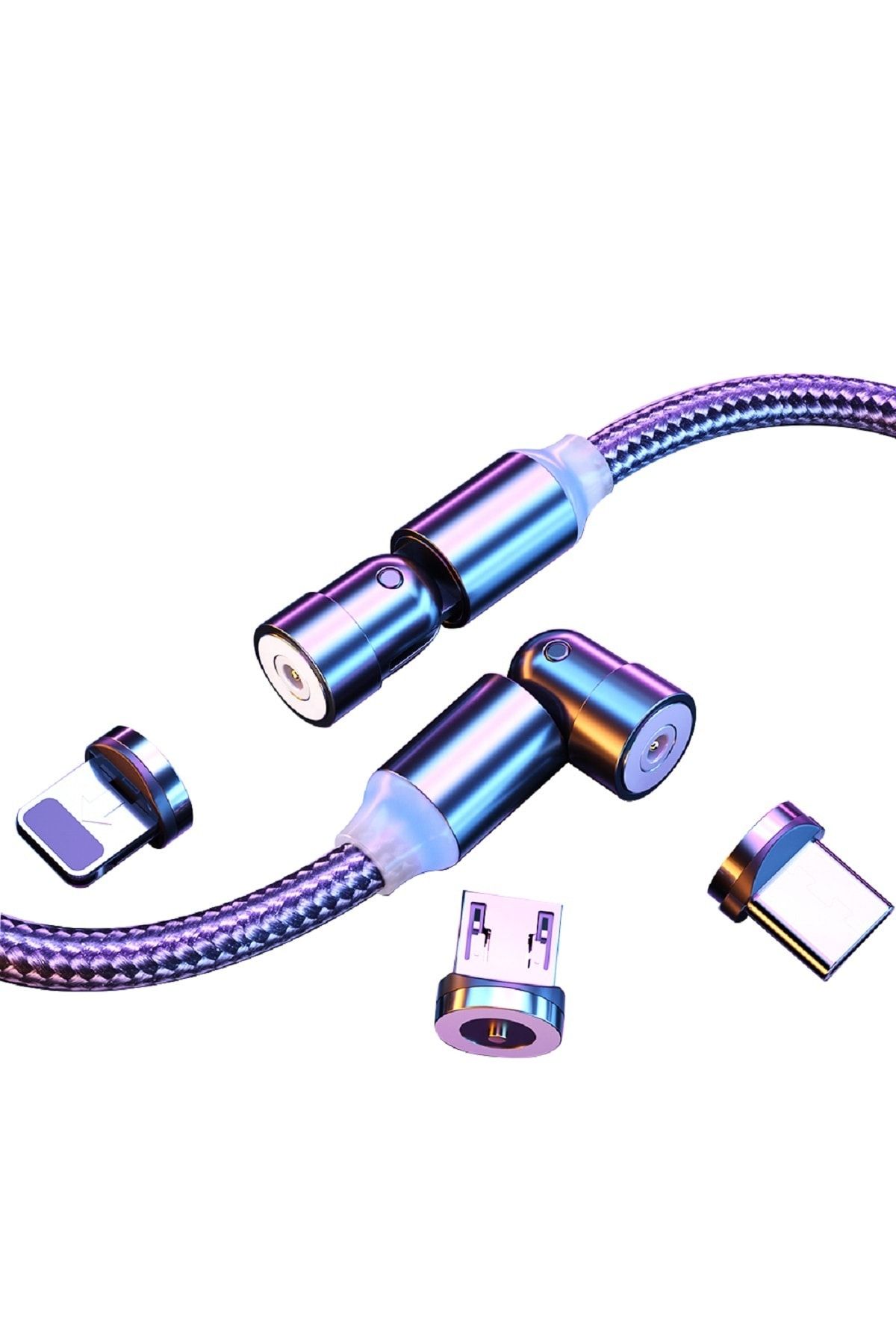 UAT Products 540 Derece Iphone Samsung Xiaomi Uyumlu Usb Manyetik Mıknatıslı Şarj Kablosu