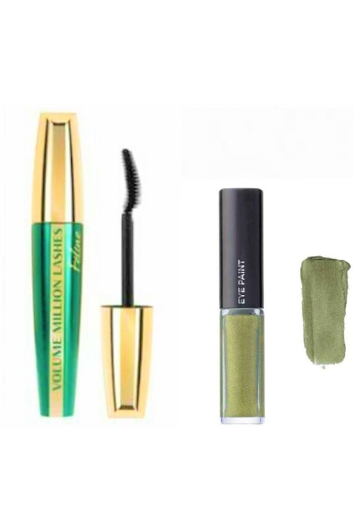 L'Oreal Paris Siyah Maskara -volume Million Lashes Feline + Yeşil Göz Farı -paint 202 Keep On Khaki