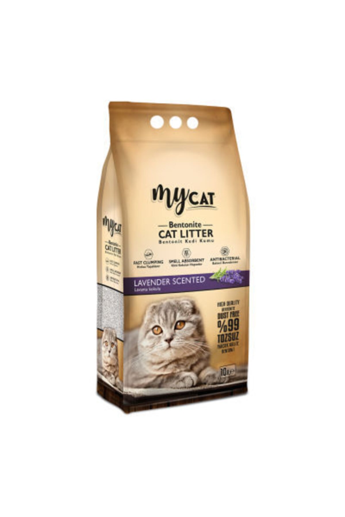 My Cat Mycat Ince Taneli Lavanta Kokulu Topaklaşan Bentonit Kedi Kumu 10 Lt