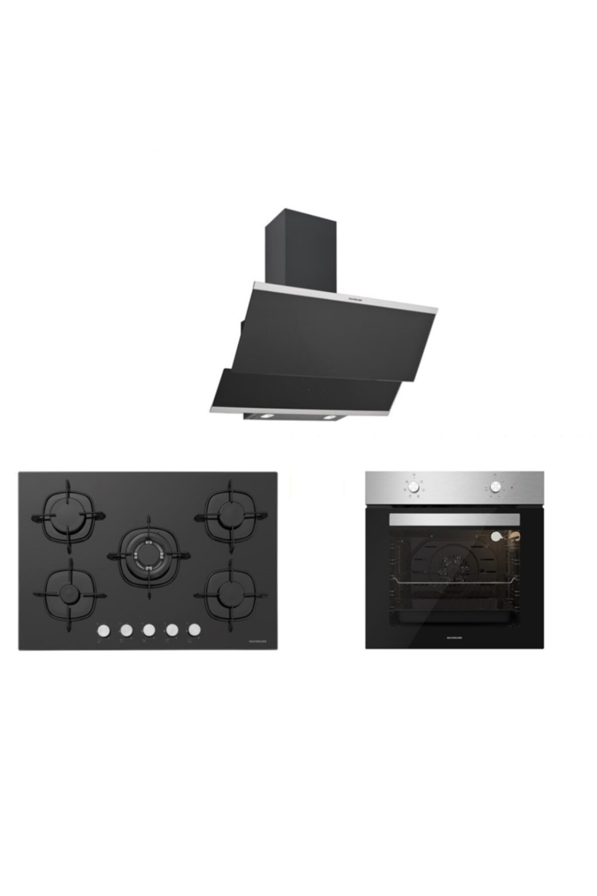 Silverline Inox Siyah Ankastre Set 5 Yıl Garanti (3420 Classy 60+cs5365b01+bo6501x01)