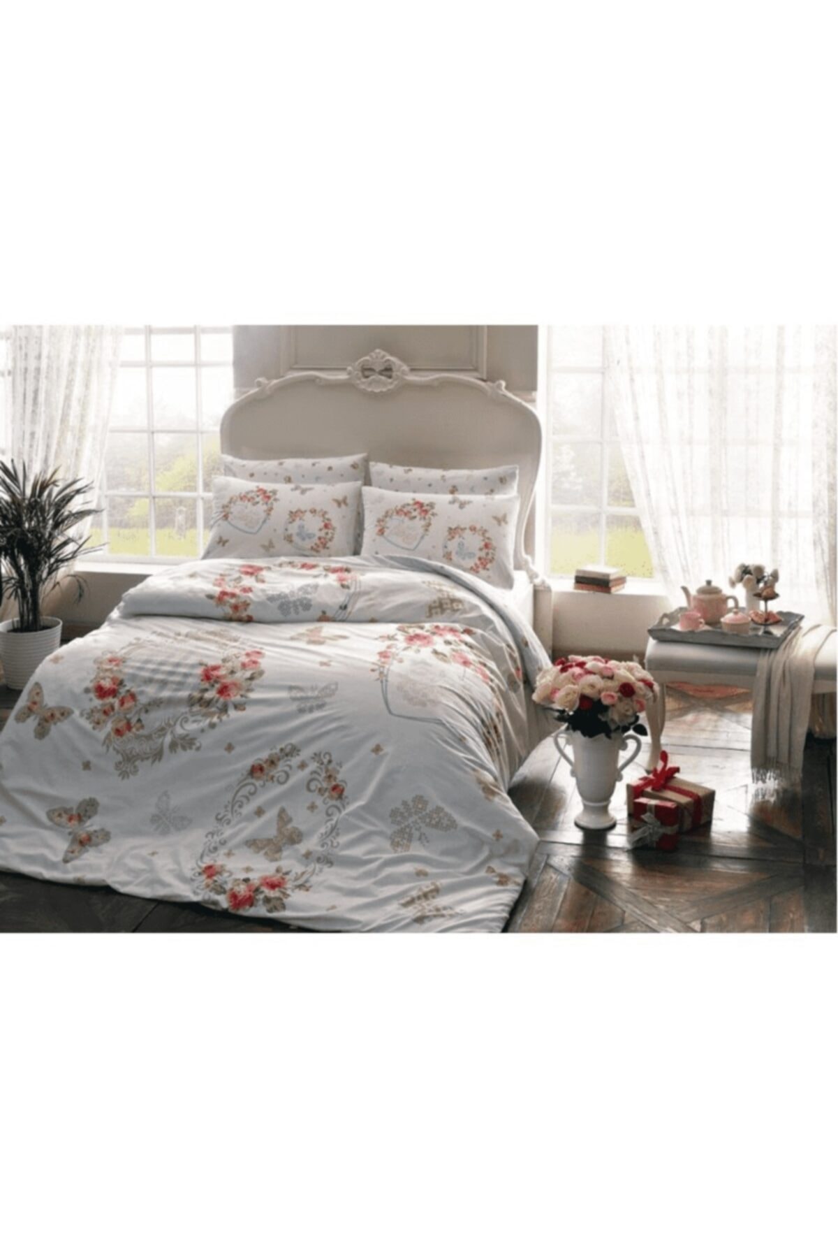 Tac Cift Kisilik Ranforce Love Roses Pembe Nevresim Takimi Fiyati Yorumlari Trendyol