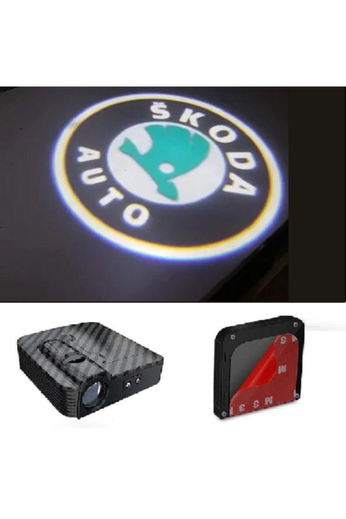 Skoda Kapı Altı Logo Lamba Pilli Sensörlü Kolay Montaj Sun122