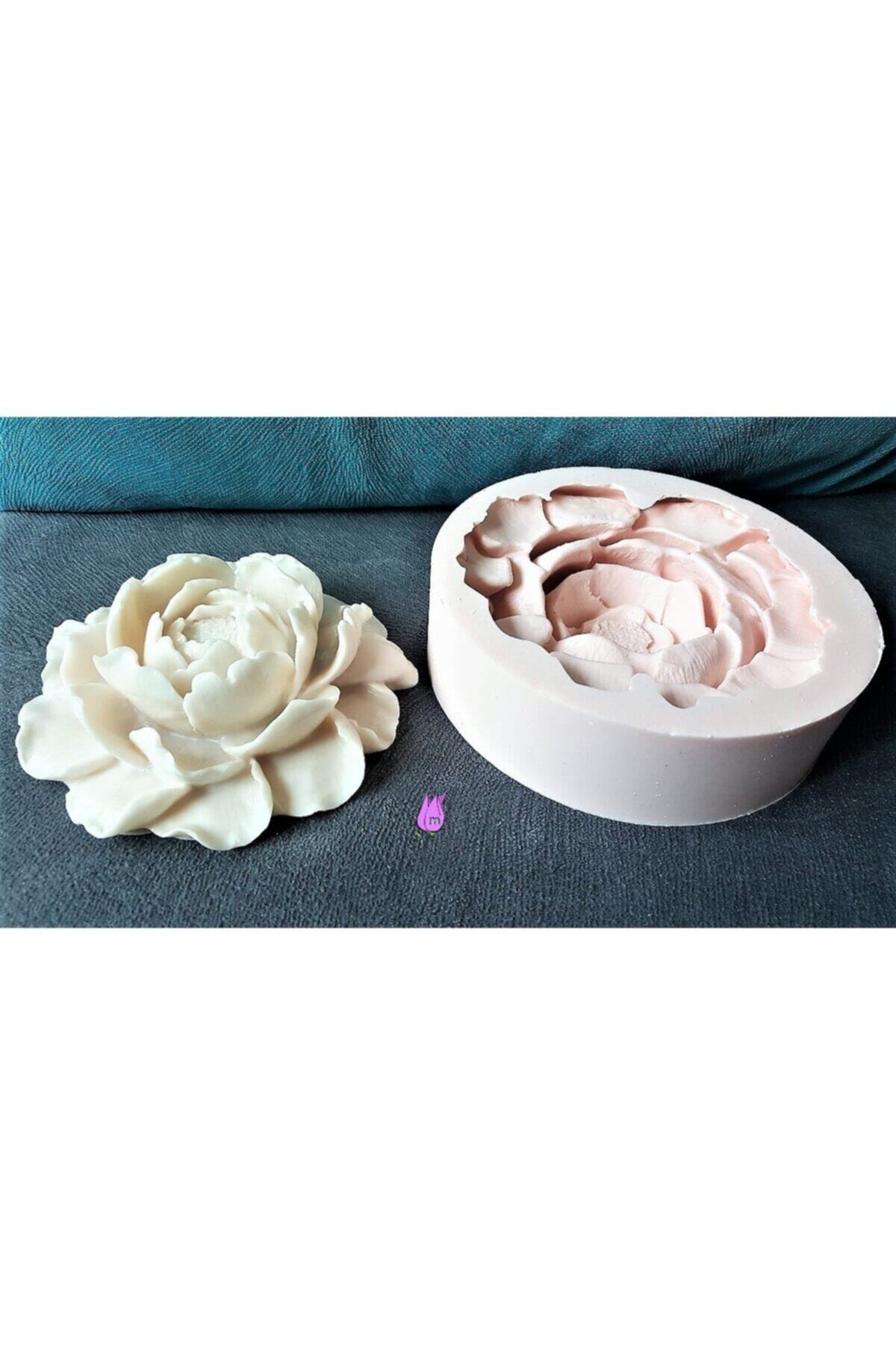 morlalem Üç Boyutlu 12cm Gül Şakayık Çiçek Silikon Kalıp K-023