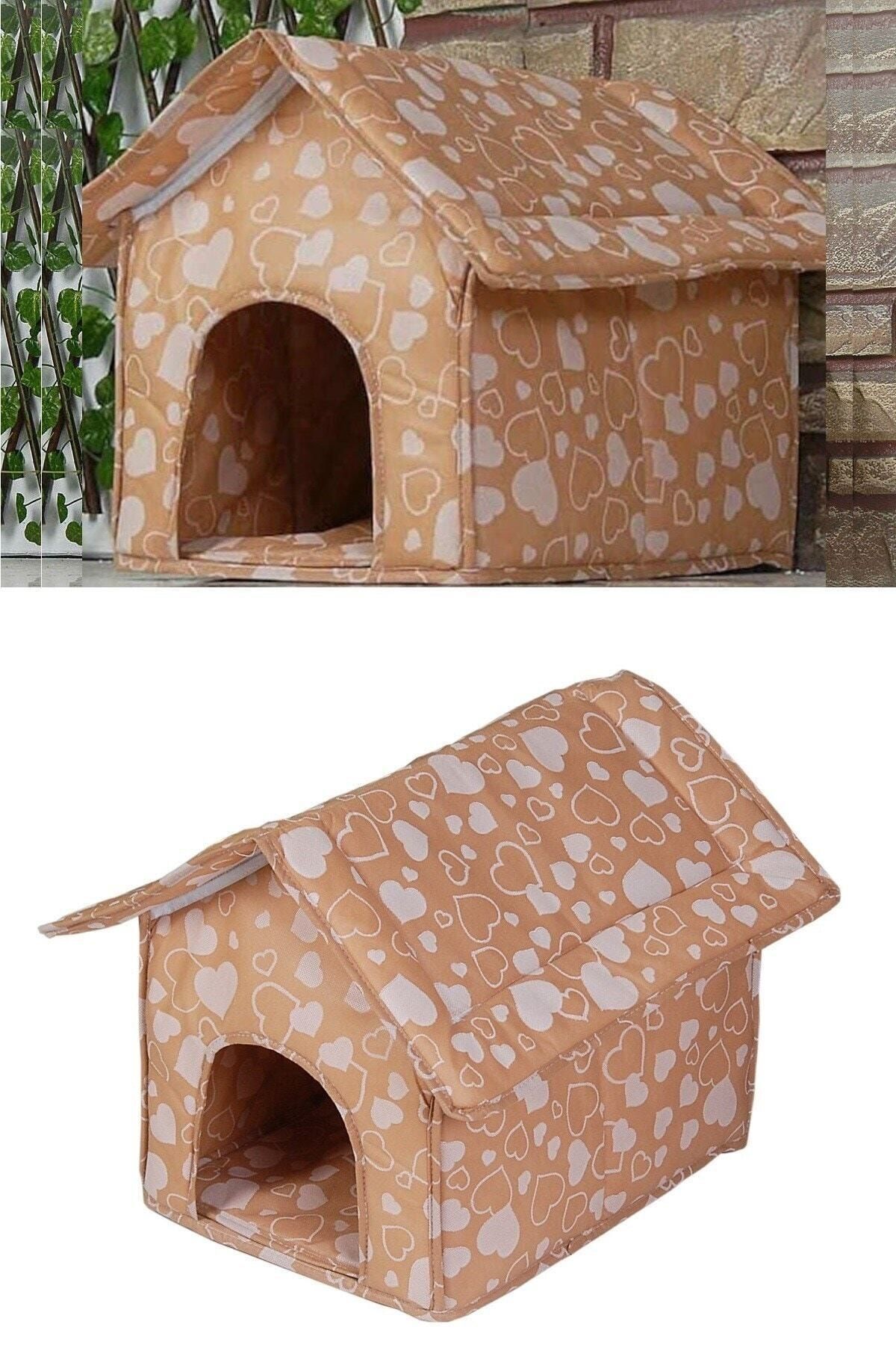 Toptanpro Kedi Evi Su Geçirmez Kahverengi